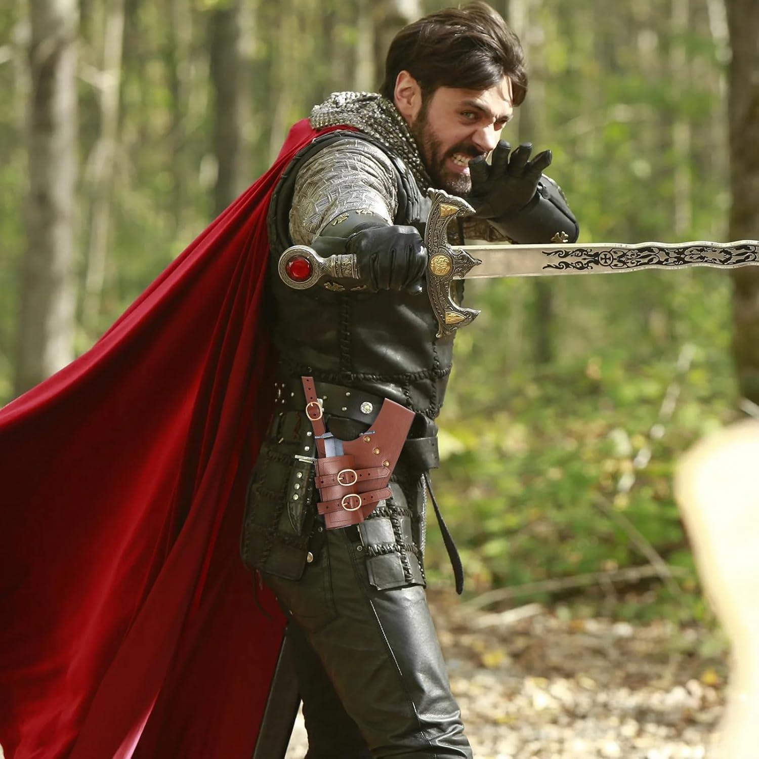 Funda de espada vaina de daga Degpum marrón medieval