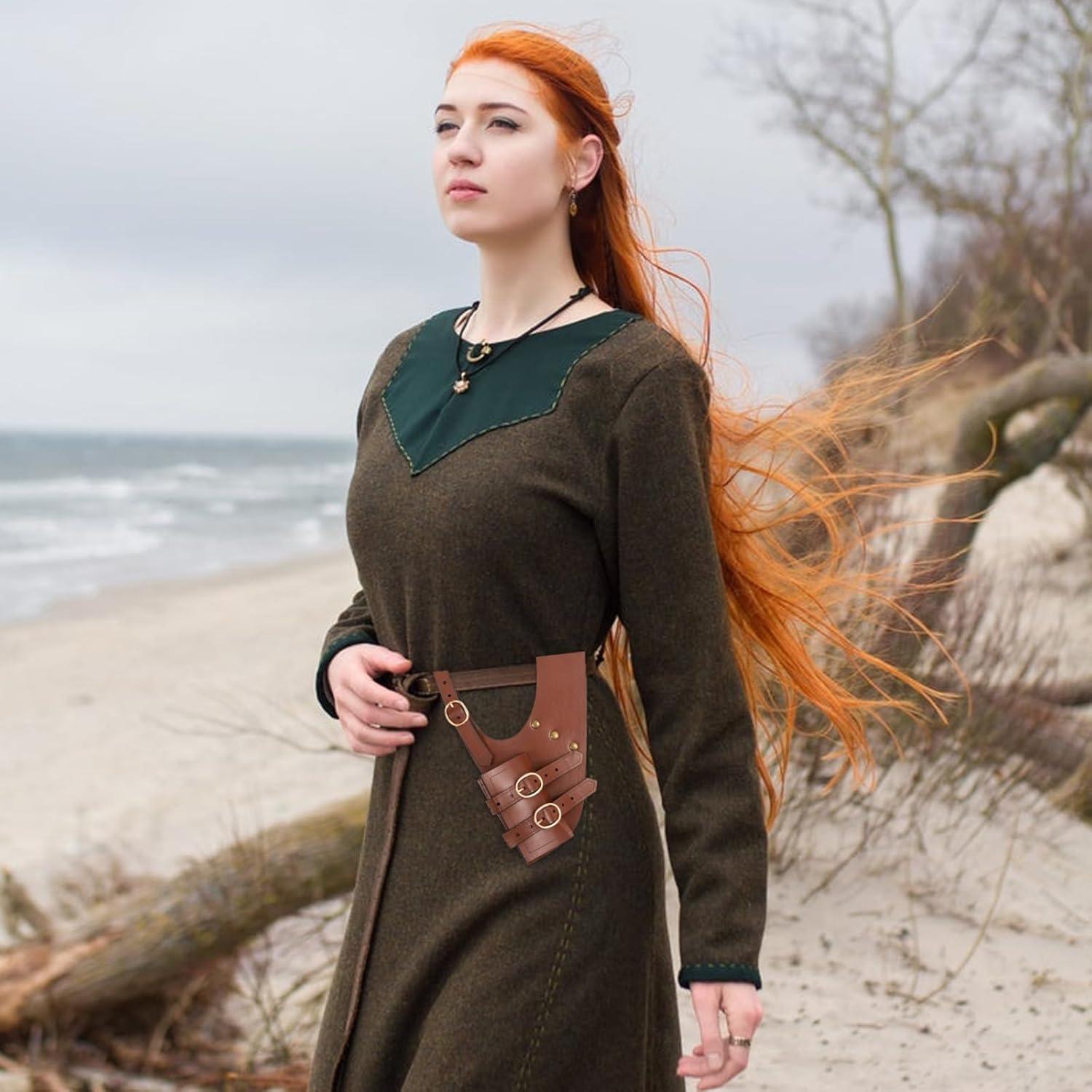 Funda de espada vaina de daga Degpum marrón medieval