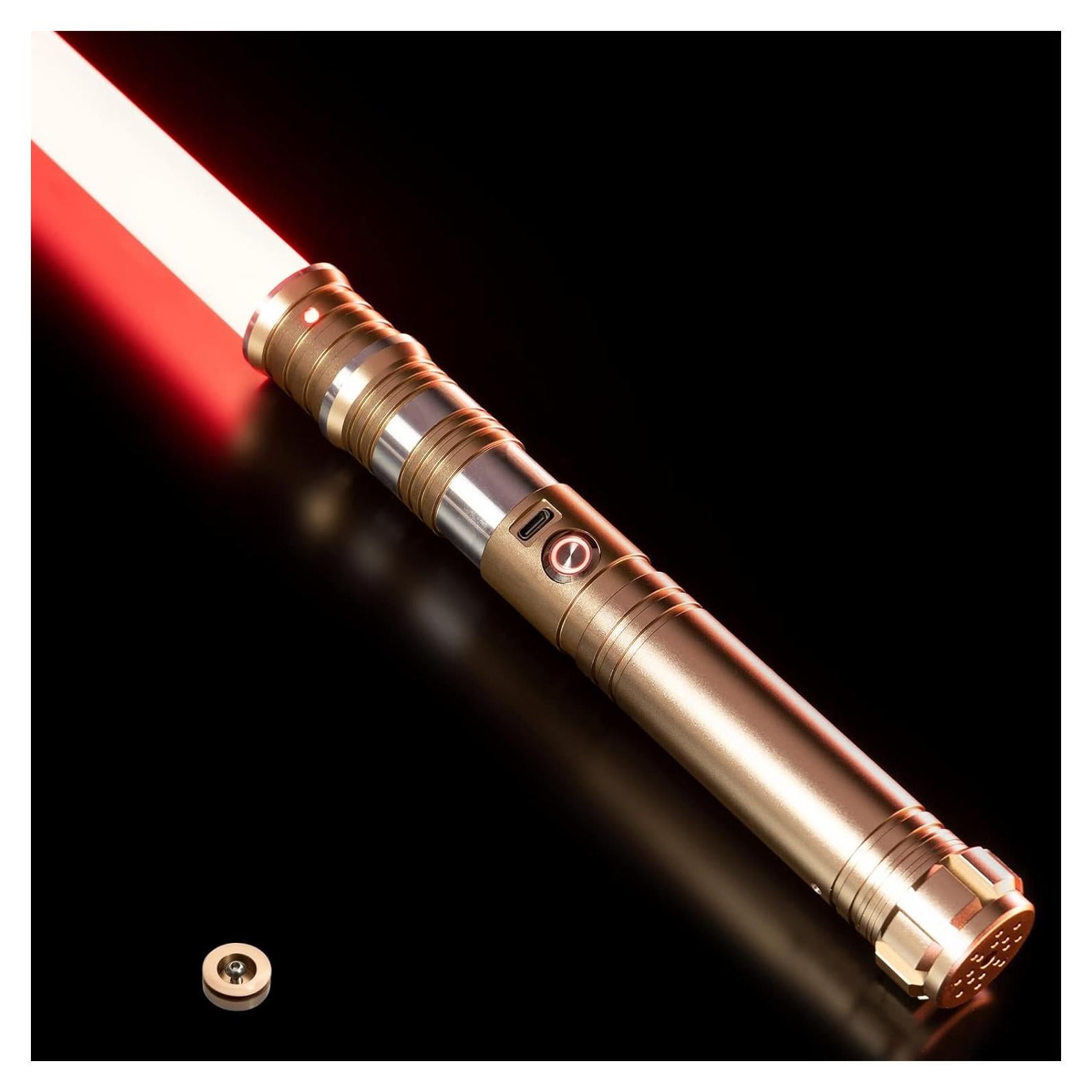 Sable de Luz RGB Custom Saber 92 cm 4 Sonidos Ajustable Oro