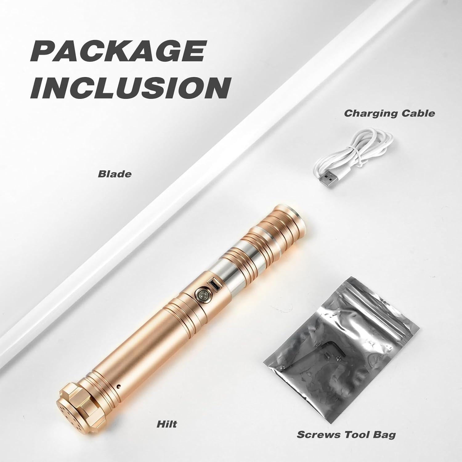 Sable de Luz RGB Custom Saber 92 cm 4 Sonidos Ajustable Oro