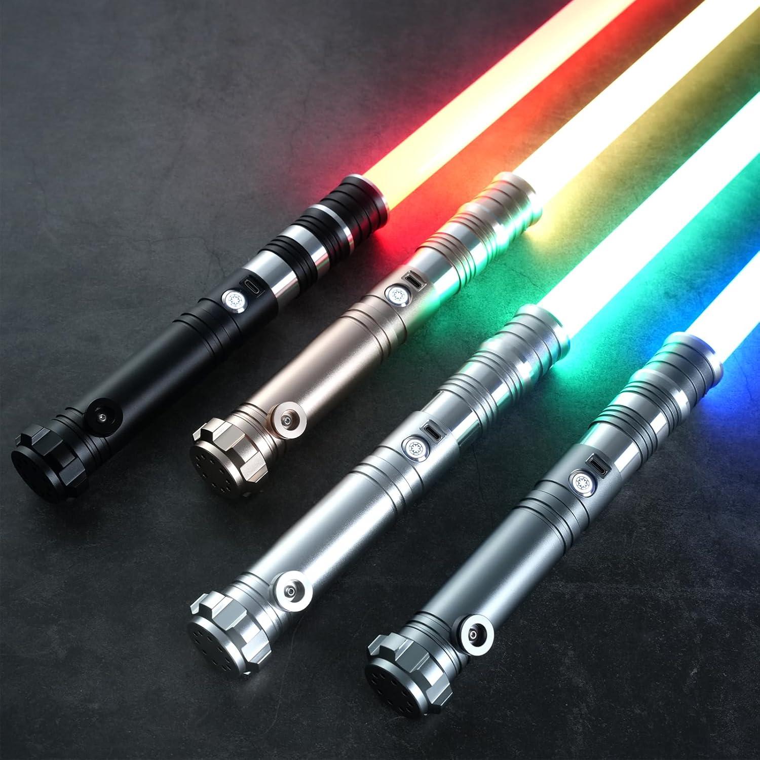Sable de Luz RGB Custom Saber 92 cm 4 Sonidos Ajustable Oro