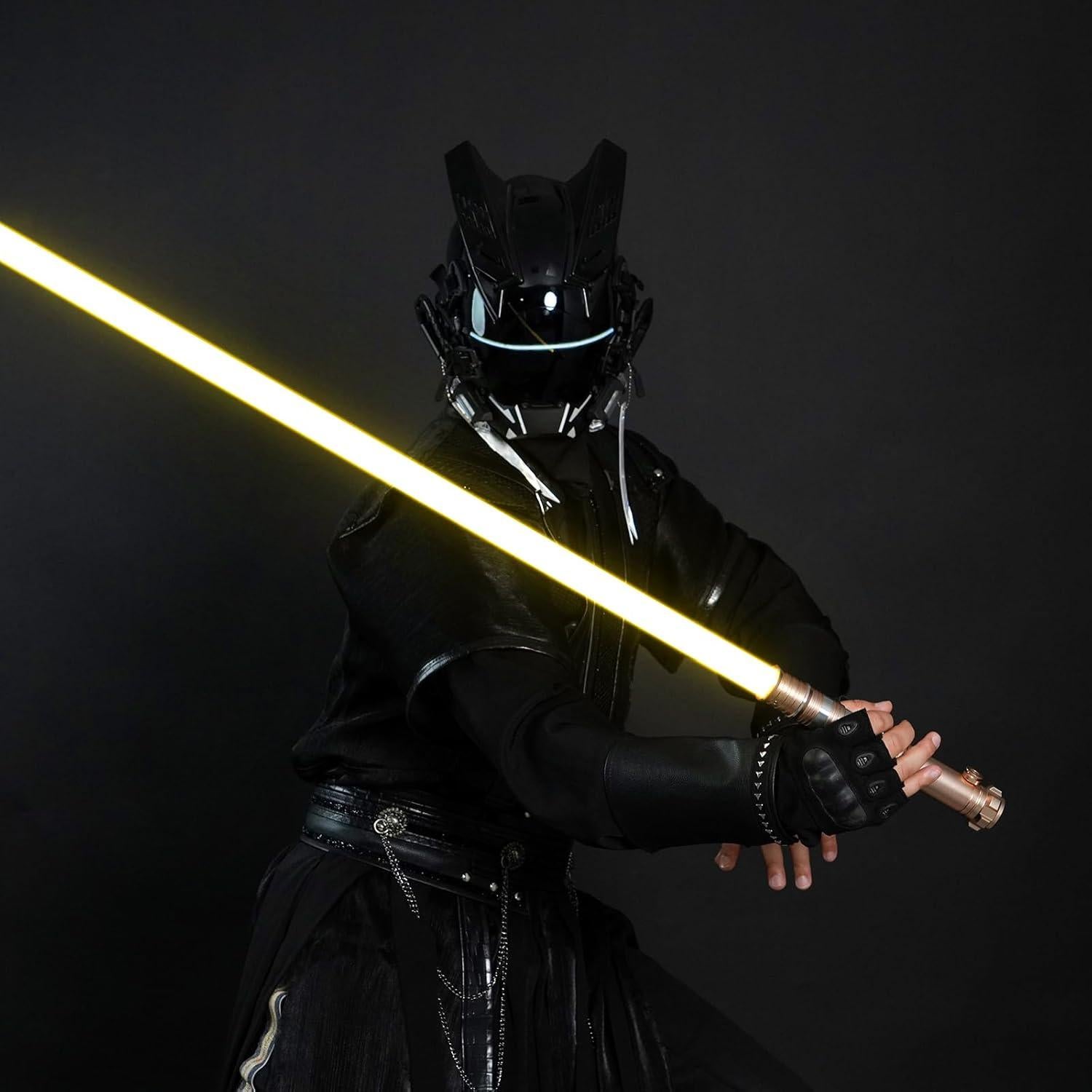 Sable de Luz RGB Custom Saber 92 cm 4 Sonidos Ajustable Oro