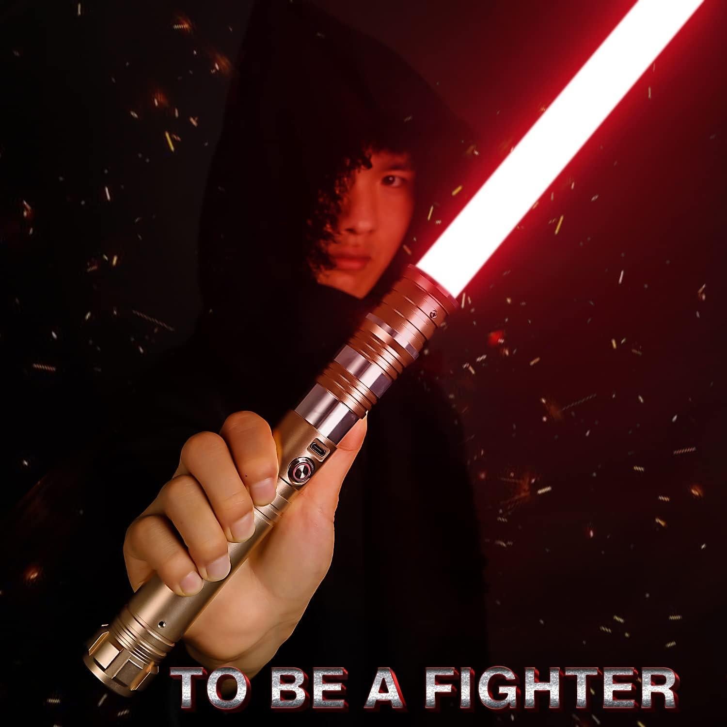 Sable de Luz RGB Custom Saber 92 cm 4 Sonidos Ajustable Oro