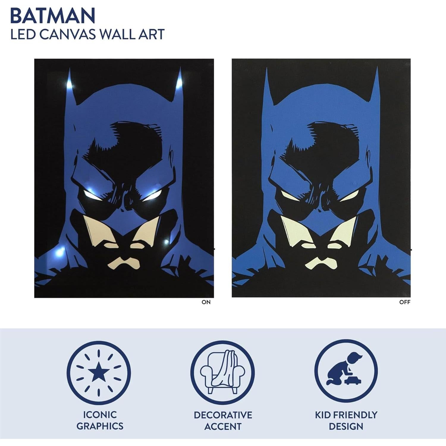 Obra de Arte Iluminada Batman Idea Nuova 40x29 cm Decoración