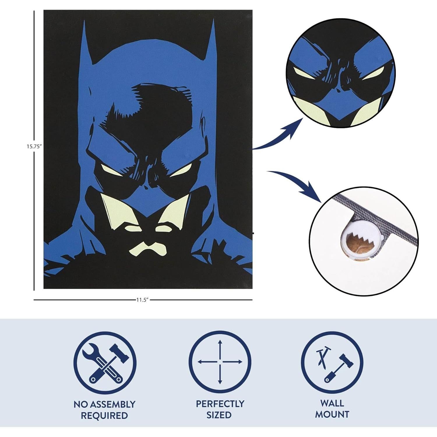 Obra de Arte Iluminada Batman Idea Nuova 40x29 cm Decoración