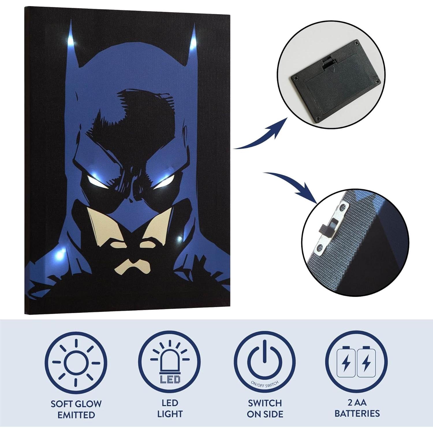 Obra de Arte Iluminada Batman Idea Nuova 40x29 cm Decoración