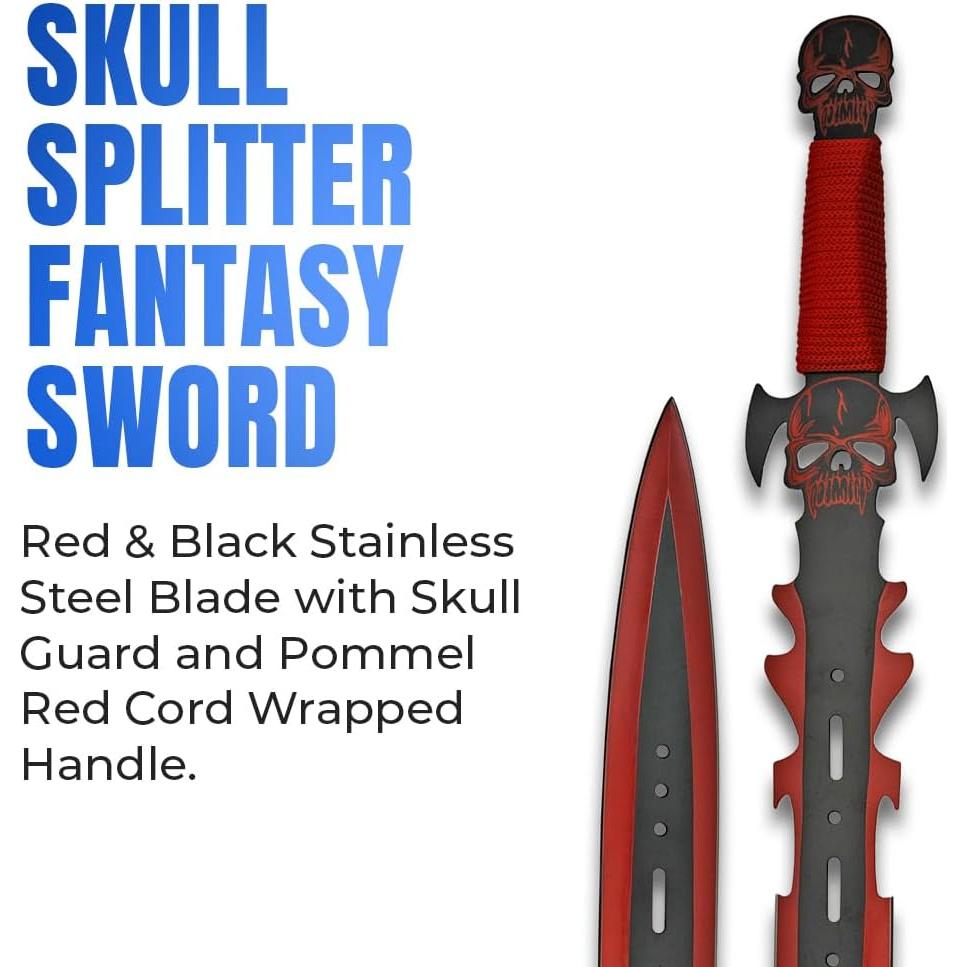 Espada Fantástica SZCO Skull Splitter 68.58 cm Acero Inoxidable