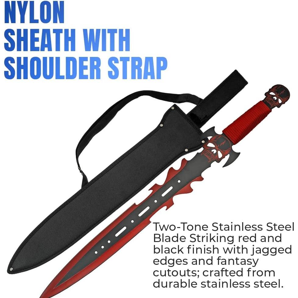 Espada Fantástica SZCO Skull Splitter 68.58 cm Acero Inoxidable