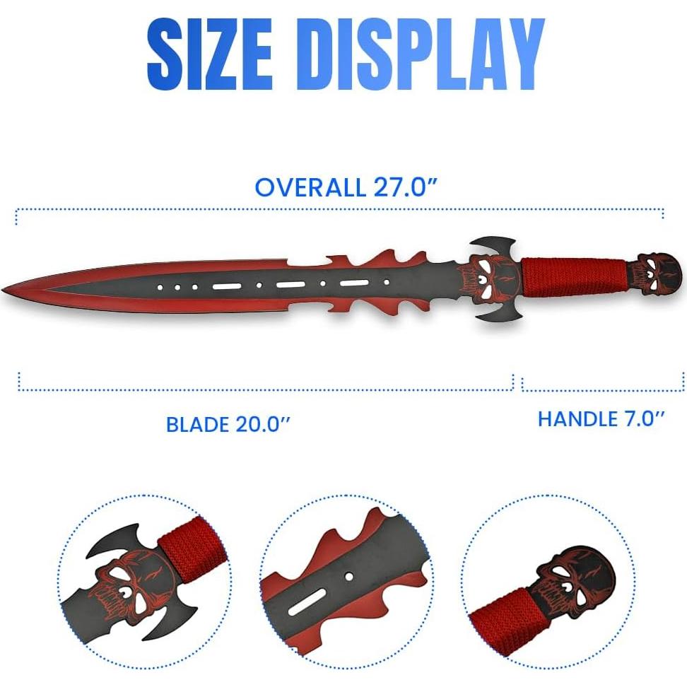 Espada Fantástica SZCO Skull Splitter 68.58 cm Acero Inoxidable
