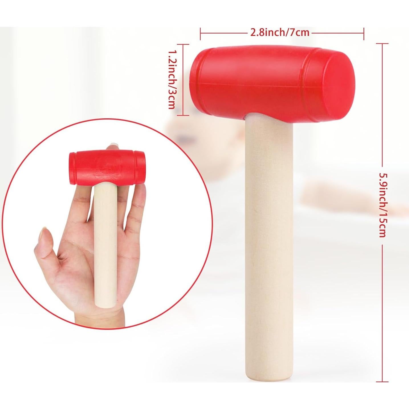 Martillo de Juguete de Madera y Plástico Waenerec 90g