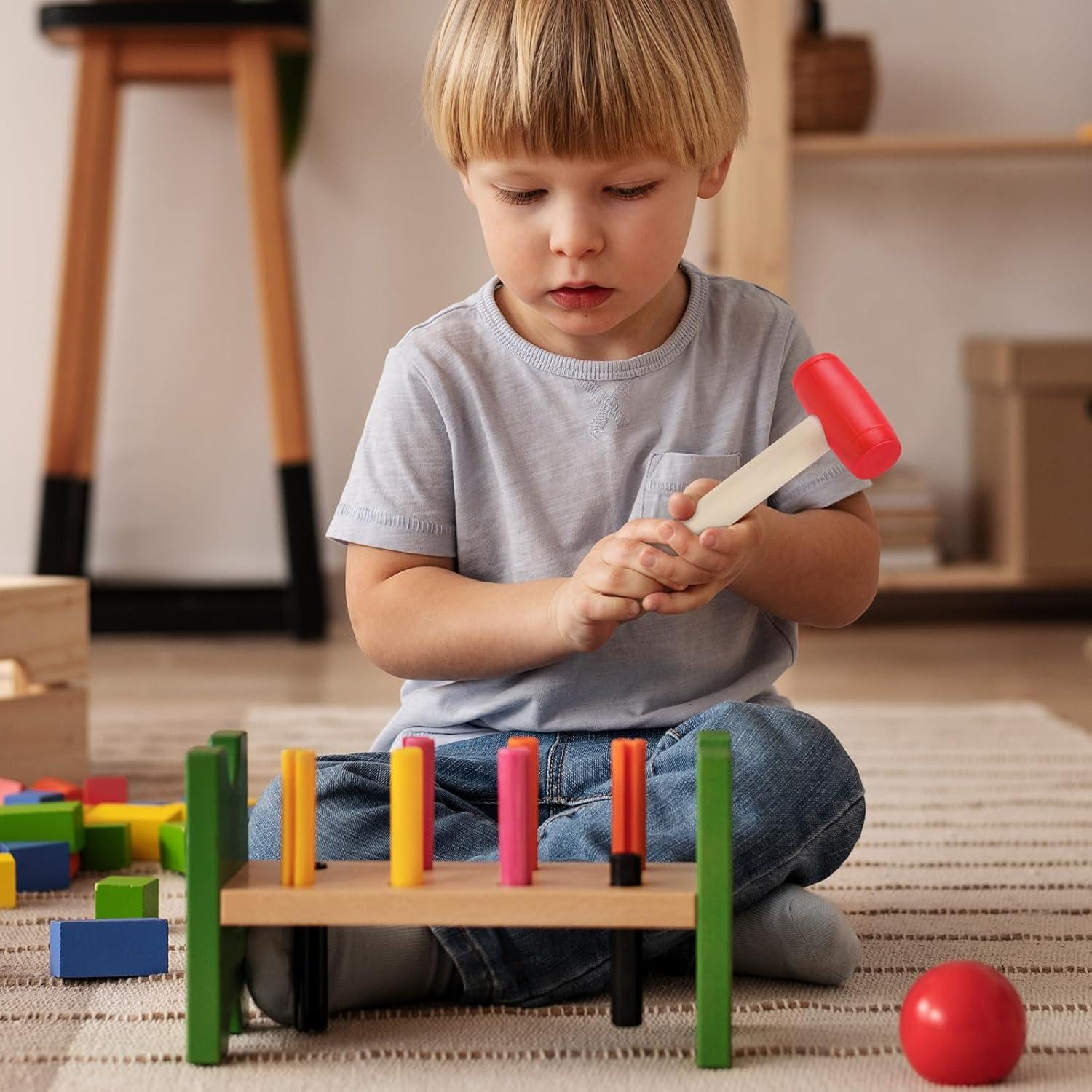 Martillo de Juguete de Madera y Plástico Waenerec 90g