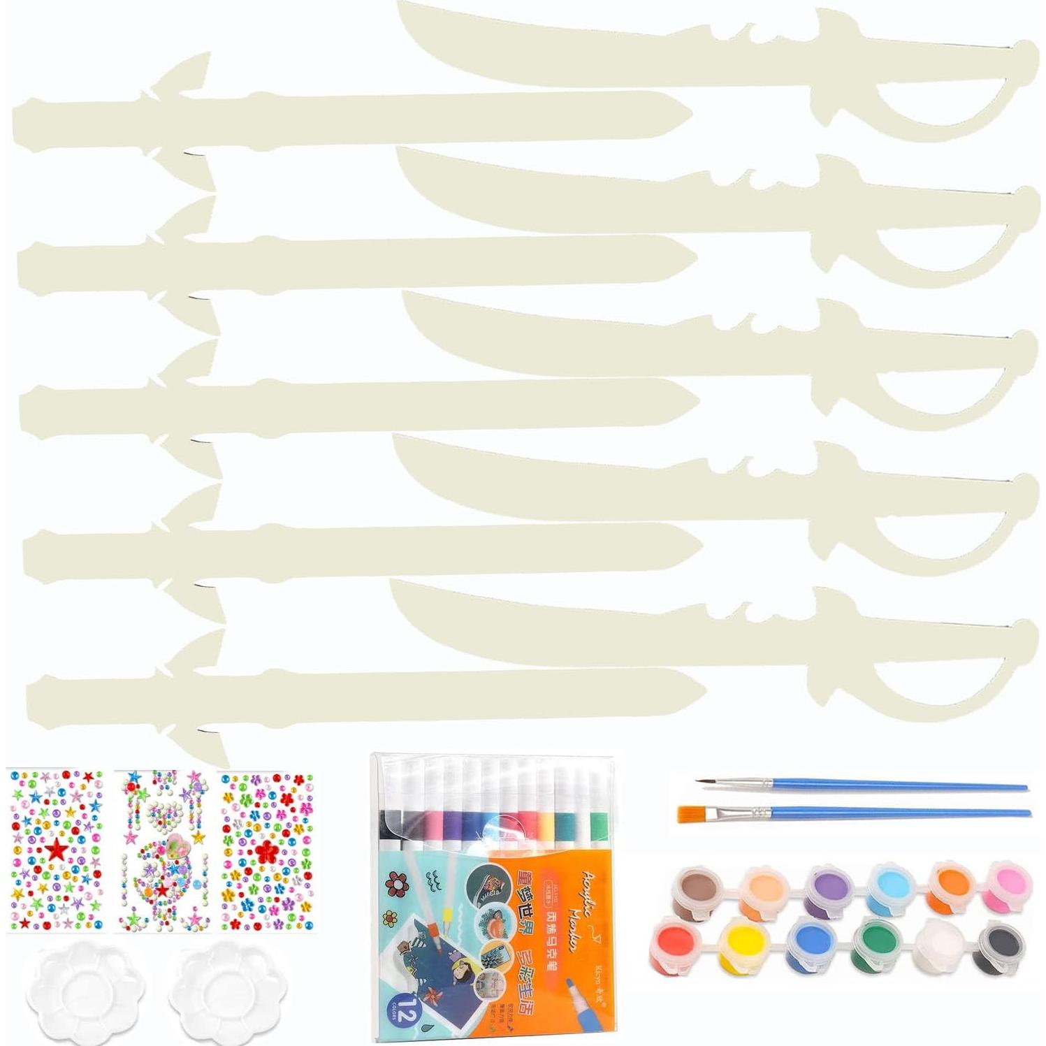 Conjunto de Juguetes de Madera Ninja para Pintar - 10 Piezas