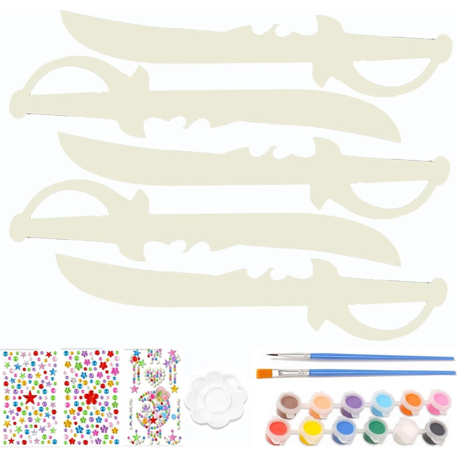 Conjunto de Juguetes de Madera Ninja para Pintar - 10 Piezas