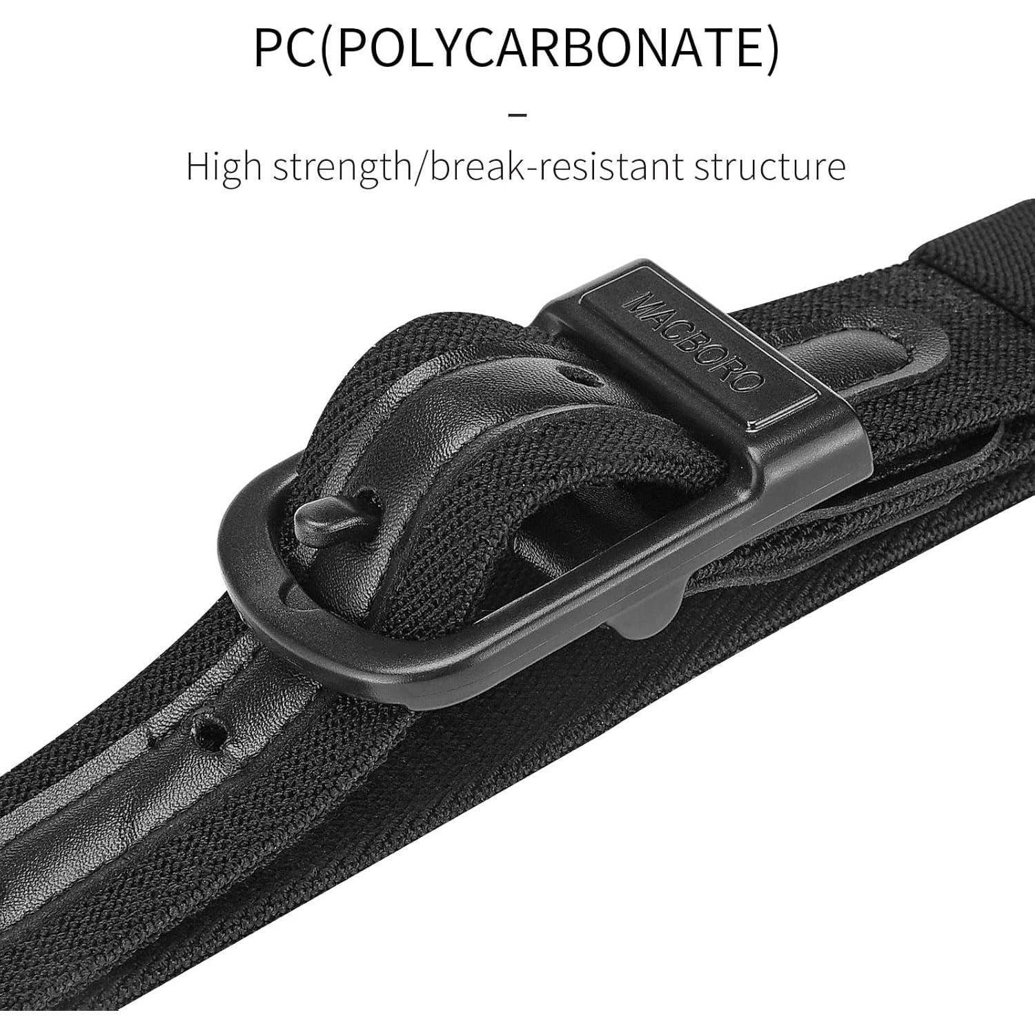 Cinturón Elástico Hipoalergénico para Hombres - Nylon Negro 3.5 cm