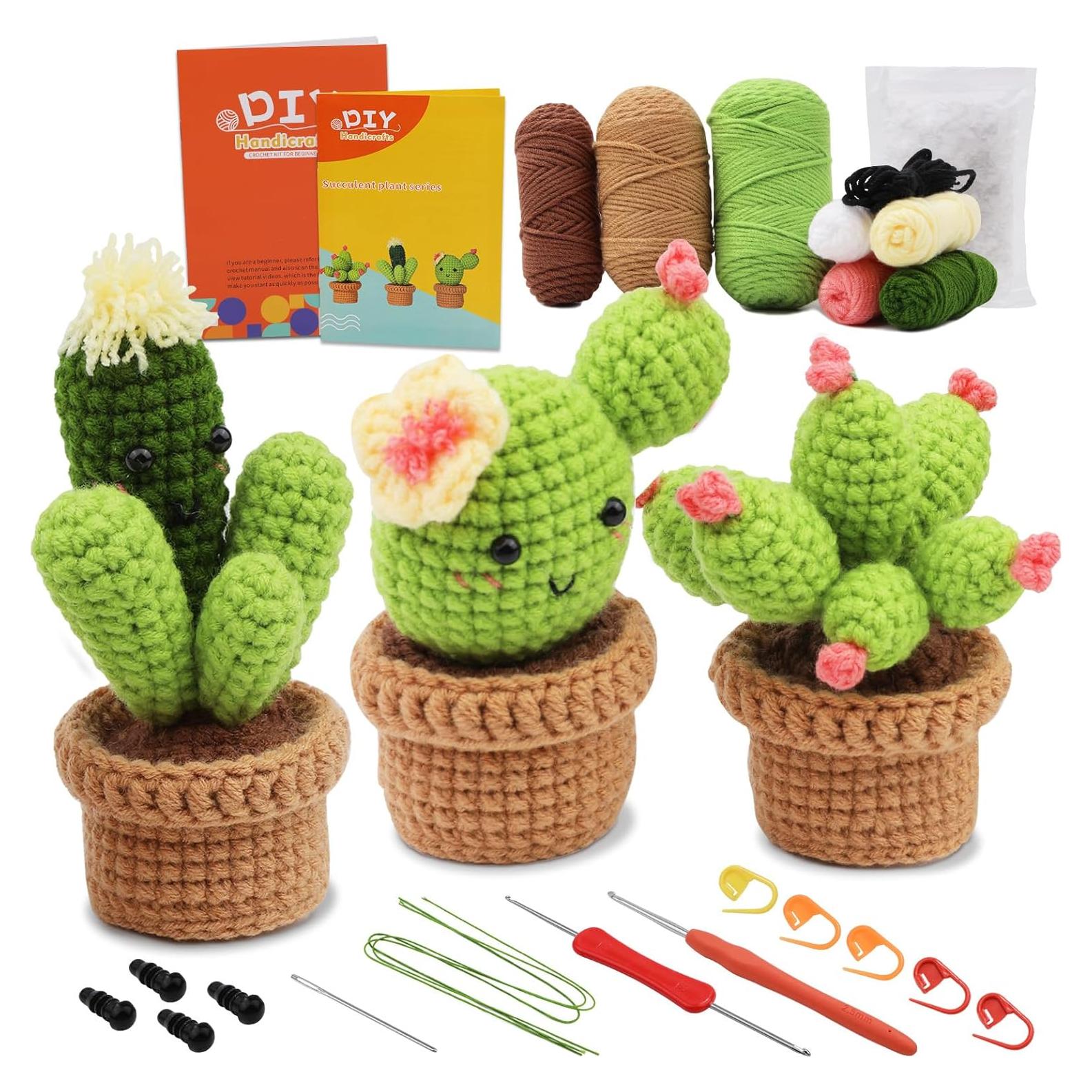 Kit de Ganchillo para Principiantes HNRLOY - Cactus DIY