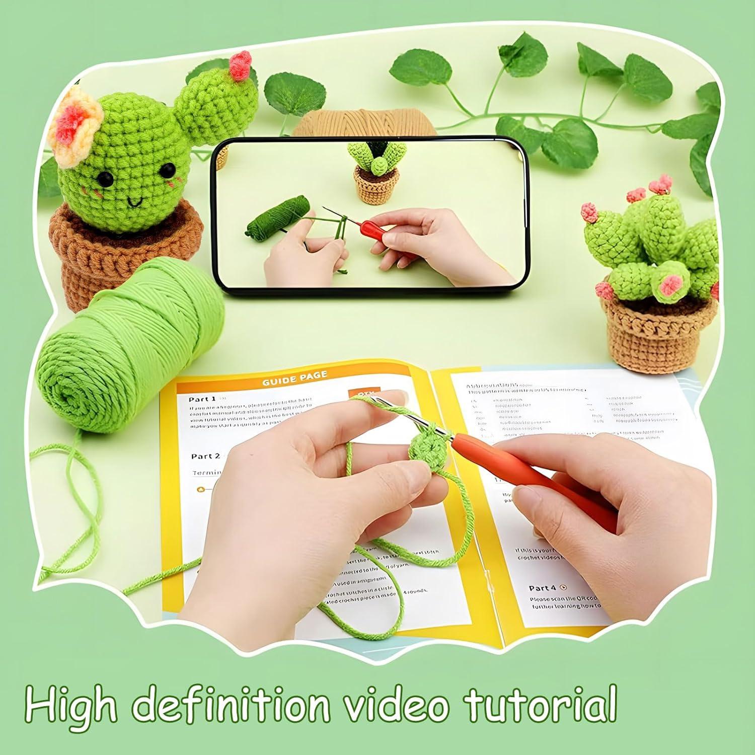 Kit de Ganchillo para Principiantes HNRLOY - Cactus DIY