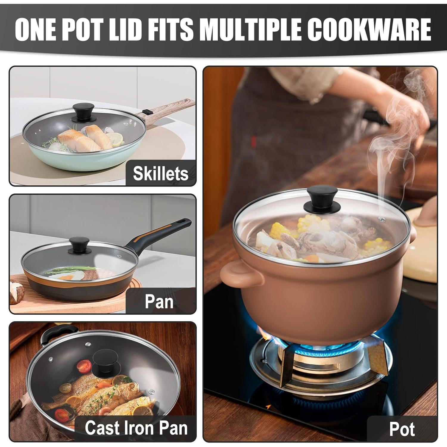 Tapa de Sartén de Vidrio Templado Komokeru 20 cm con Mango Resistente