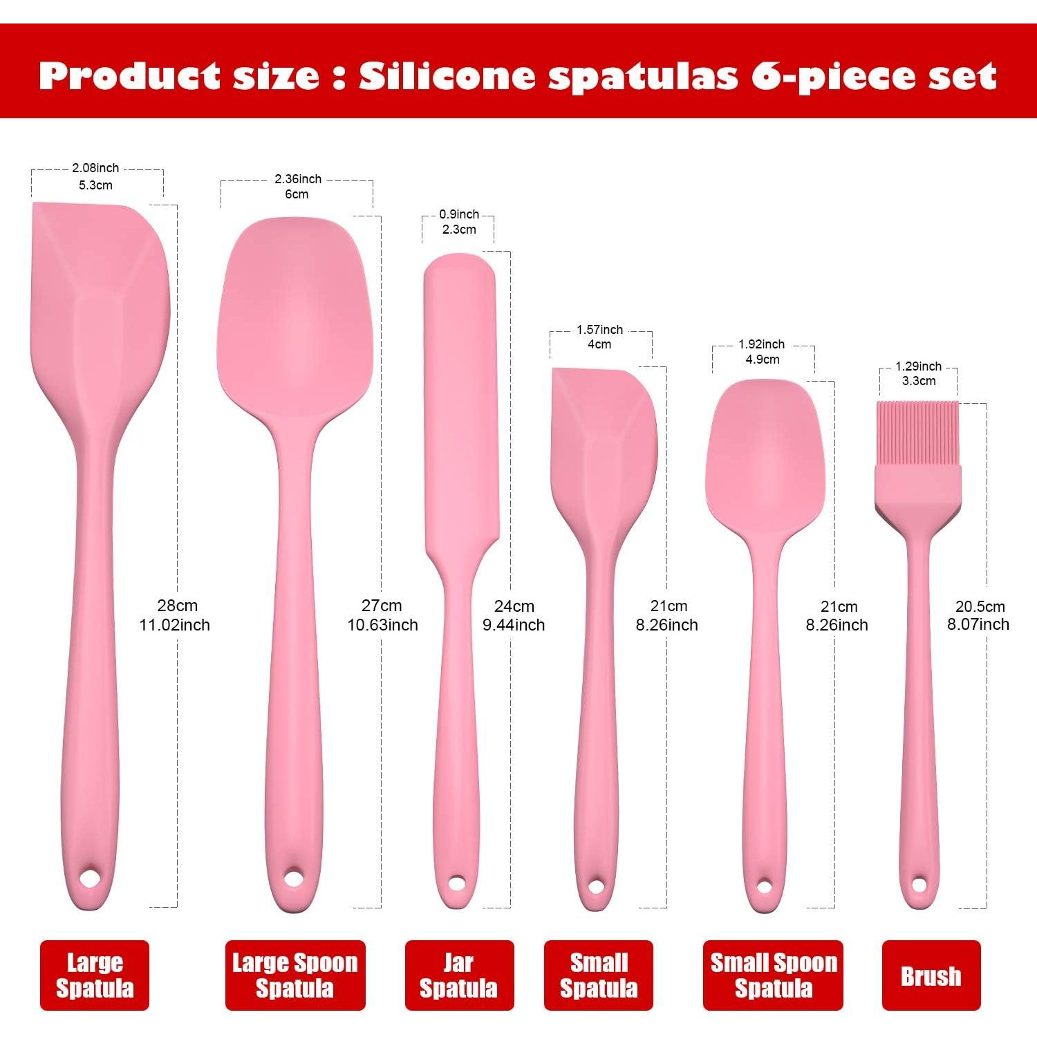 Juego de Espátulas de Silicona Beeptrum 6 Piezas Rosa