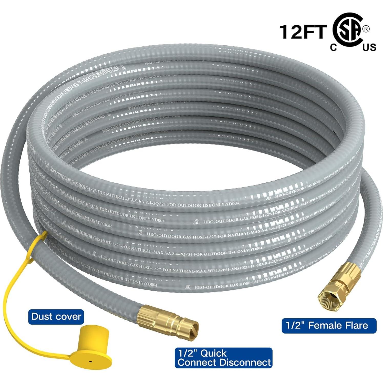 Manguera de Gas Natural 12 Pies NQN con Conector Rápido