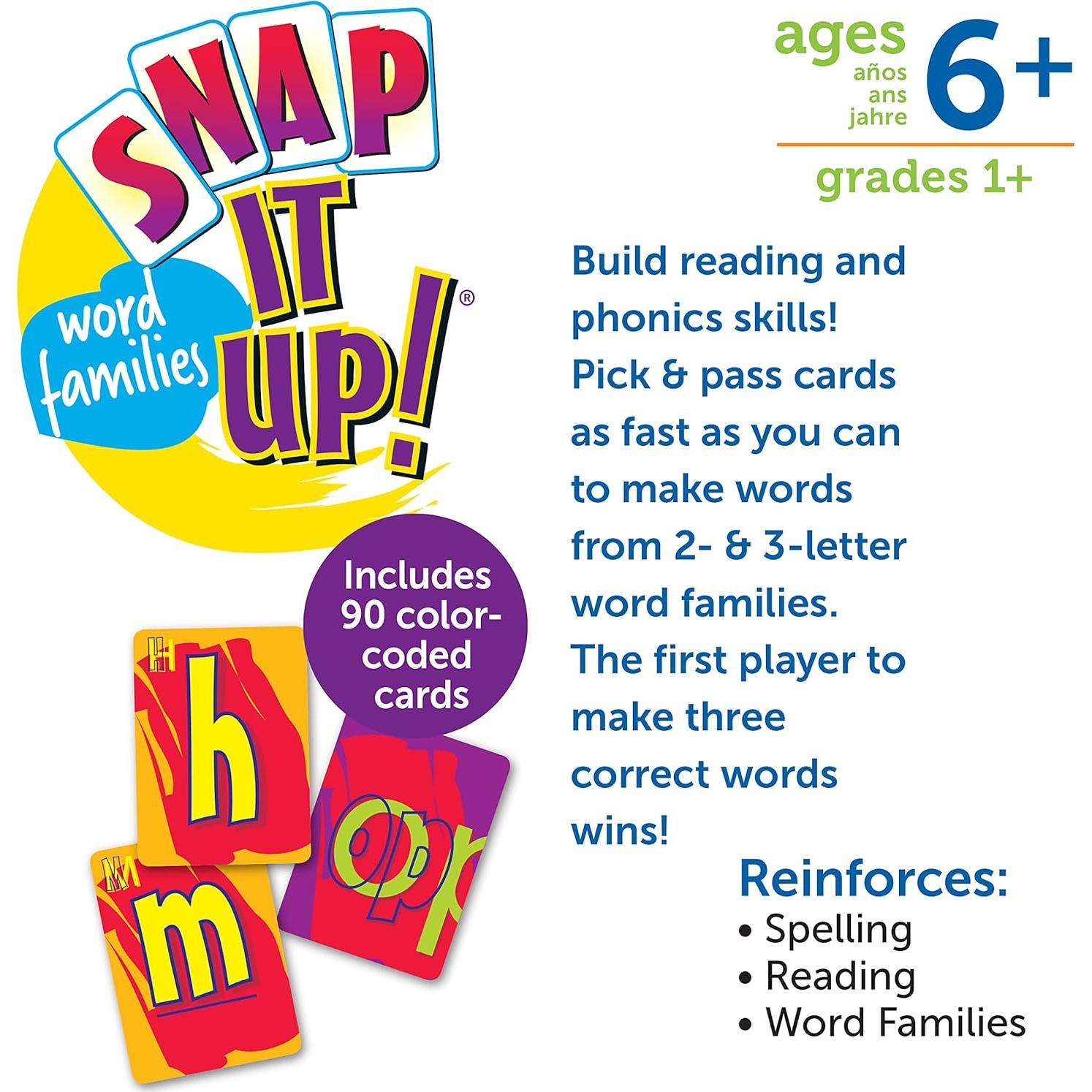 Juego de Cartas Snap It Up! Learning Resources - Fonética 90 Tarjetas