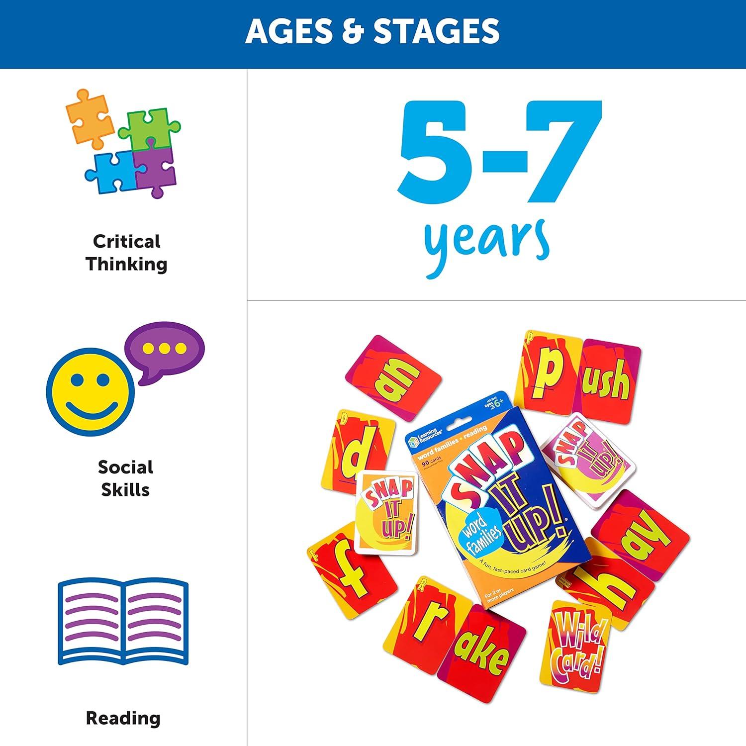 Juego de Cartas Snap It Up! Learning Resources - Fonética 90 Tarjetas