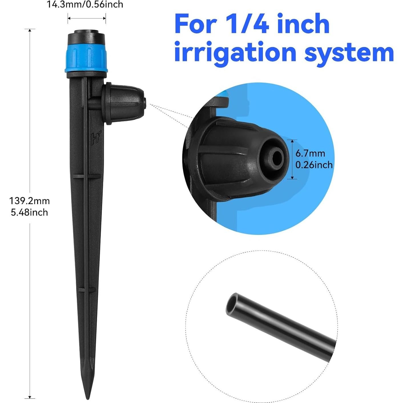 Gotero de riego ajustable Vortex 20PK con barra de bloqueo