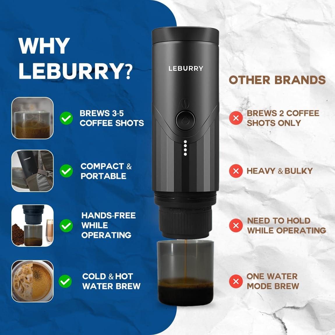 Máquina de Espresso Portátil LEBURRY - Cafetera de Batería