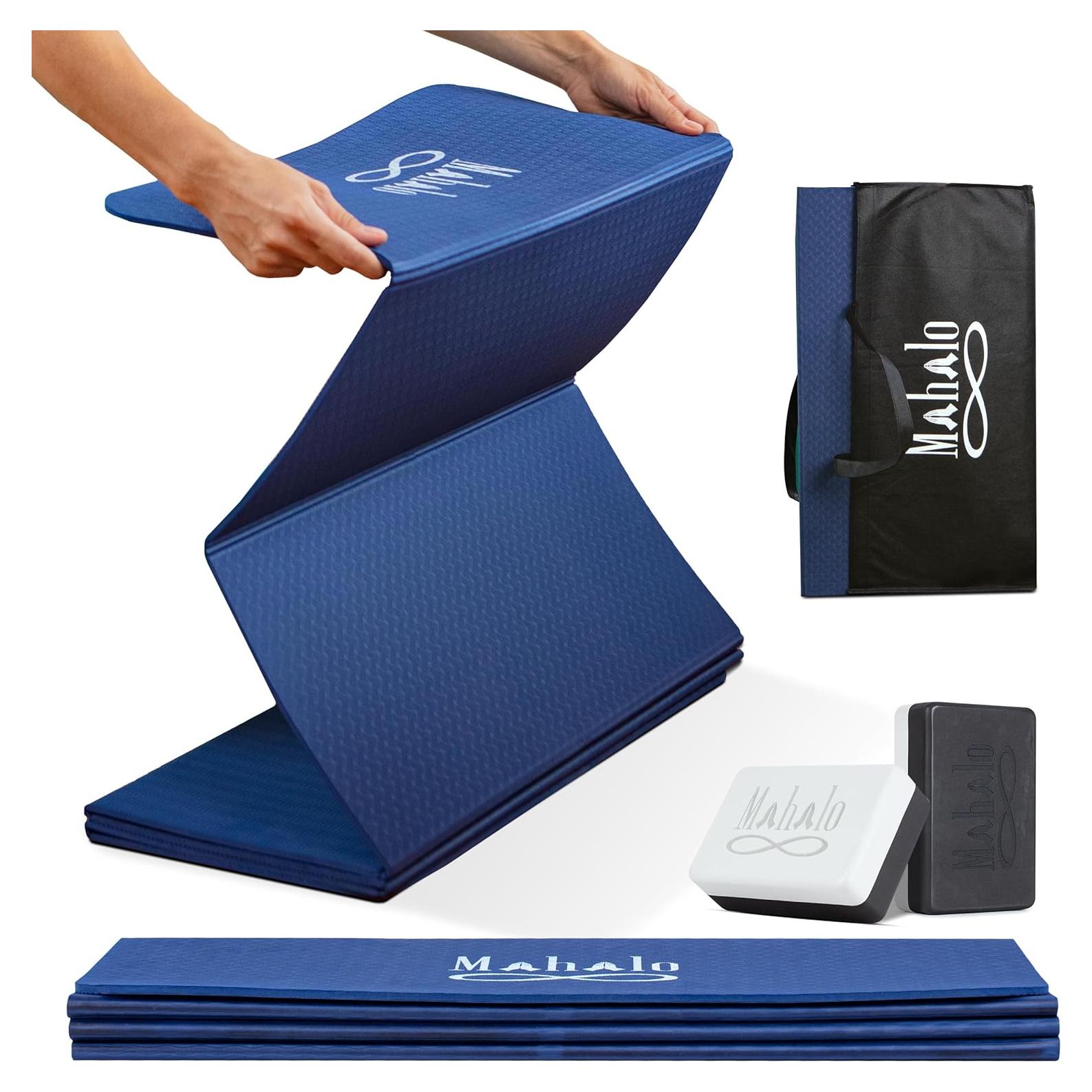 Esterilla de Yoga Plegable Mahalo Wellness 6mm + 2 Bloques