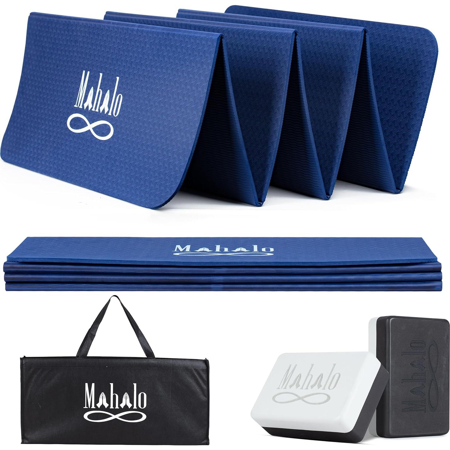 Esterilla de Yoga Plegable Mahalo Wellness 6mm + 2 Bloques