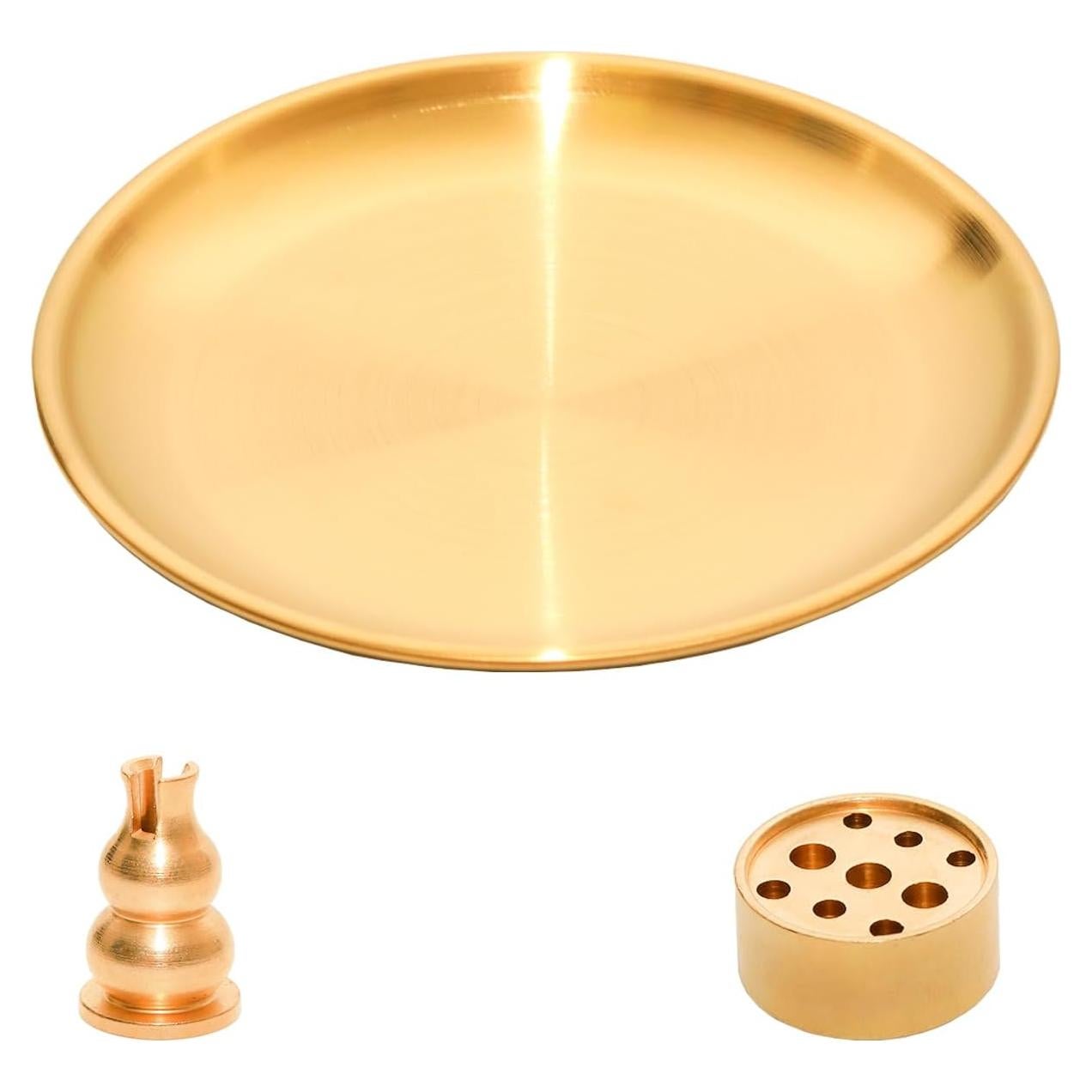 Soporte de Incienso 3 en 1 Pocoxll Oro 14 cm Multi-Funcional