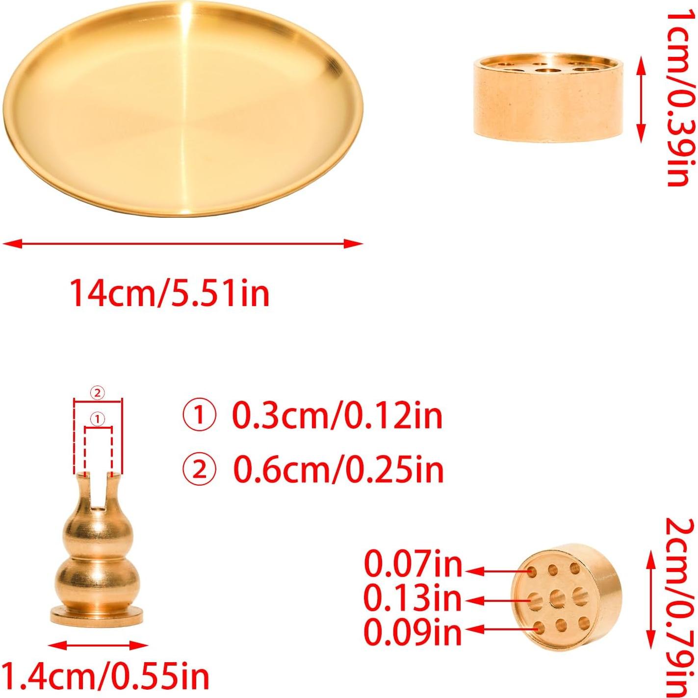 Soporte de Incienso 3 en 1 Pocoxll Oro 14 cm Multi-Funcional