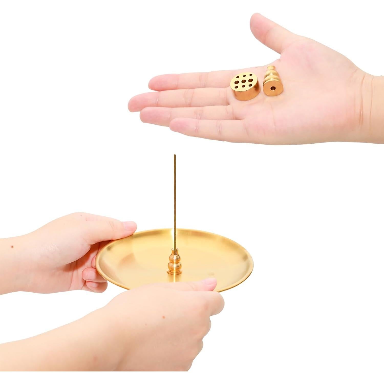 Soporte de Incienso 3 en 1 Pocoxll Oro 14 cm Multi-Funcional