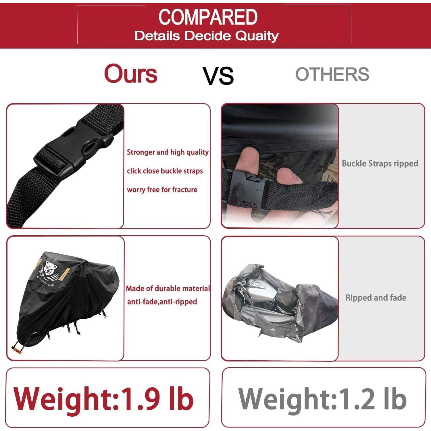 Cubierta de Motocicleta Impermeable ClawsCover 3XL 294.6x119.8cm