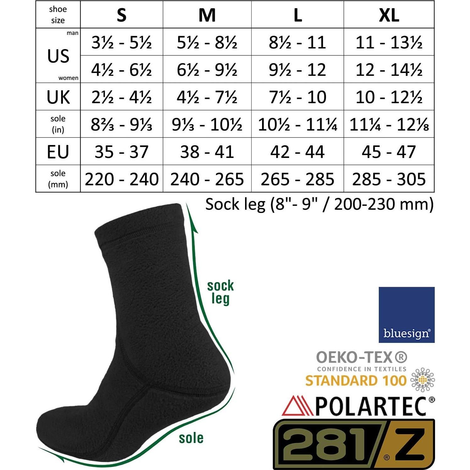 Calcetines forrados Polartec 281Z para invierno - Tácticos