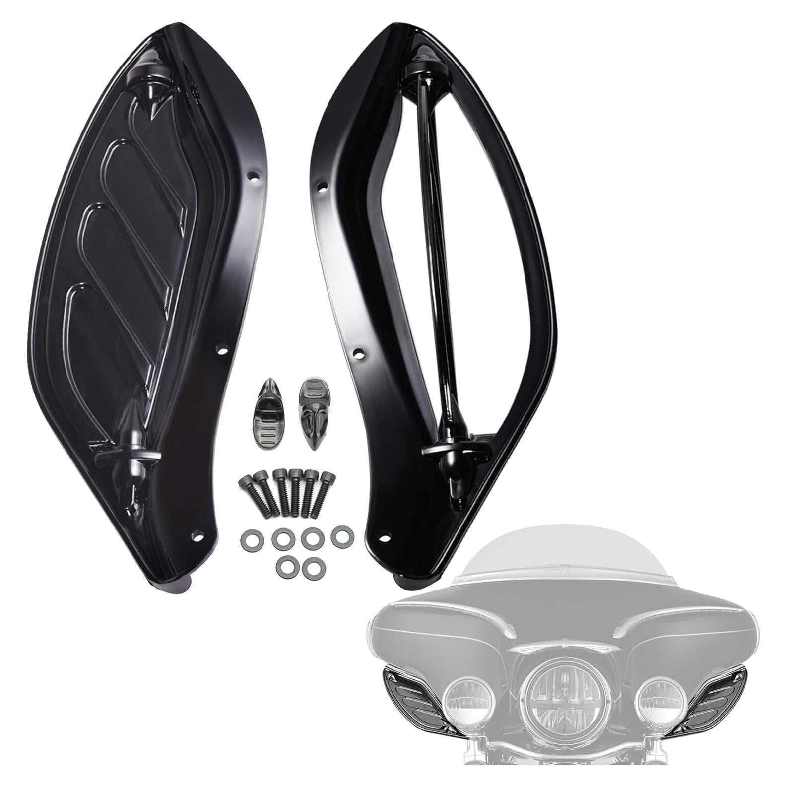 Kit Deflectores de Aire Ajustables Negros Amazicha para Harley 1996-2013