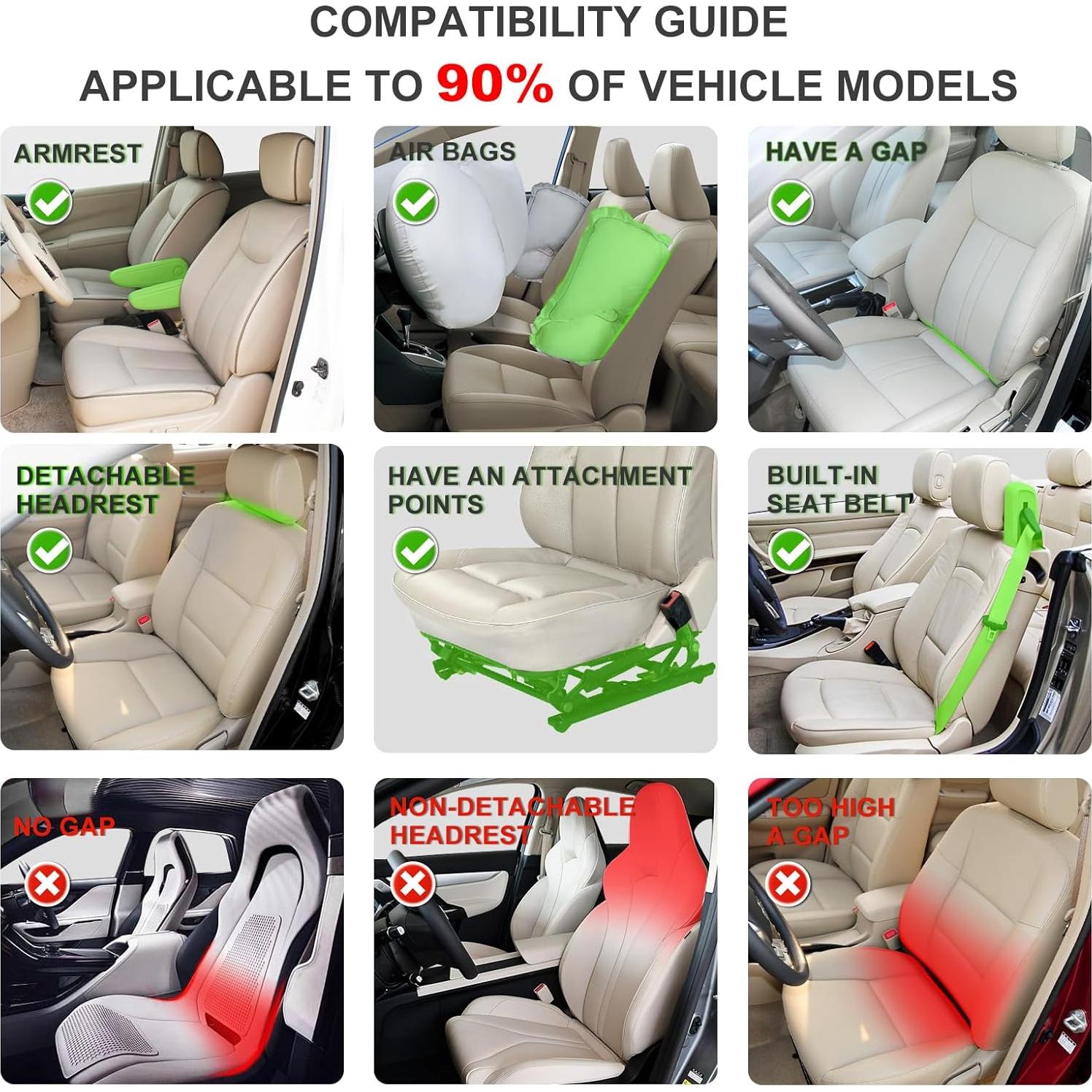 Fundas de Asiento de Coche BOPUOVRE YM-2-B Transpirables Beige - 2 Unidades