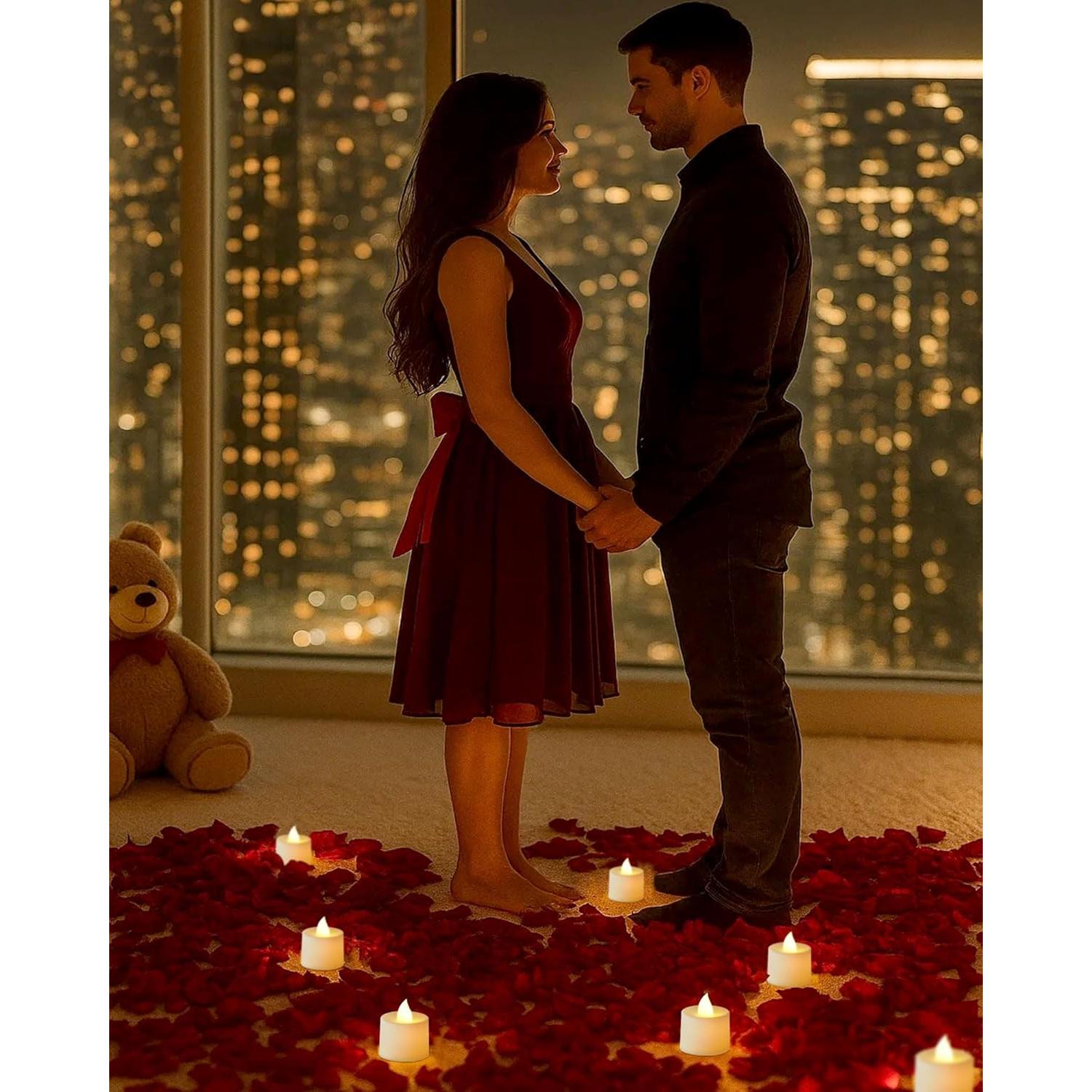 Paquete de 12 Velas LED Votivas Amagic Blancas Cálidas