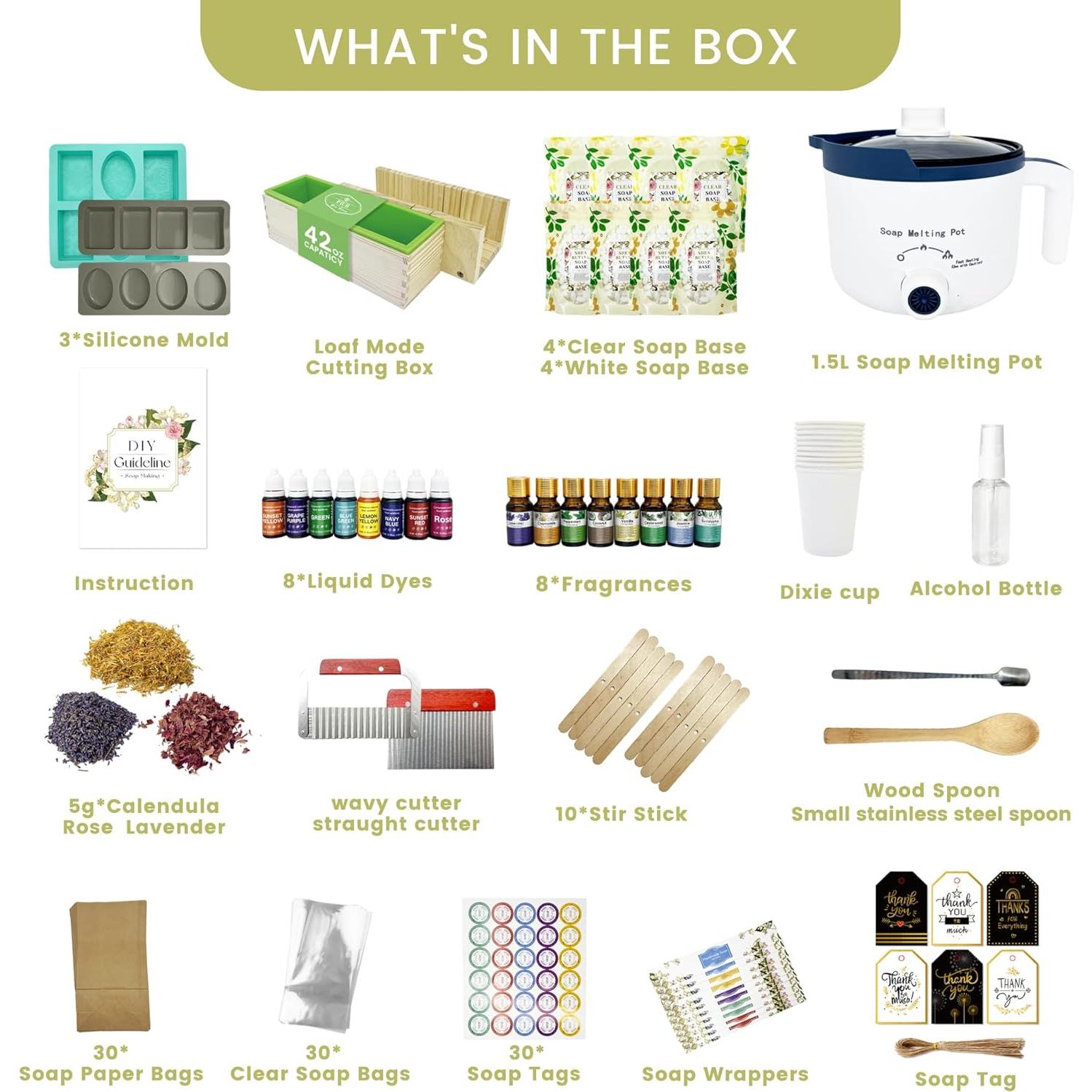 Kit de Fabricación de Jabón Deluxe PIUH - 8 Aceites Esenciales