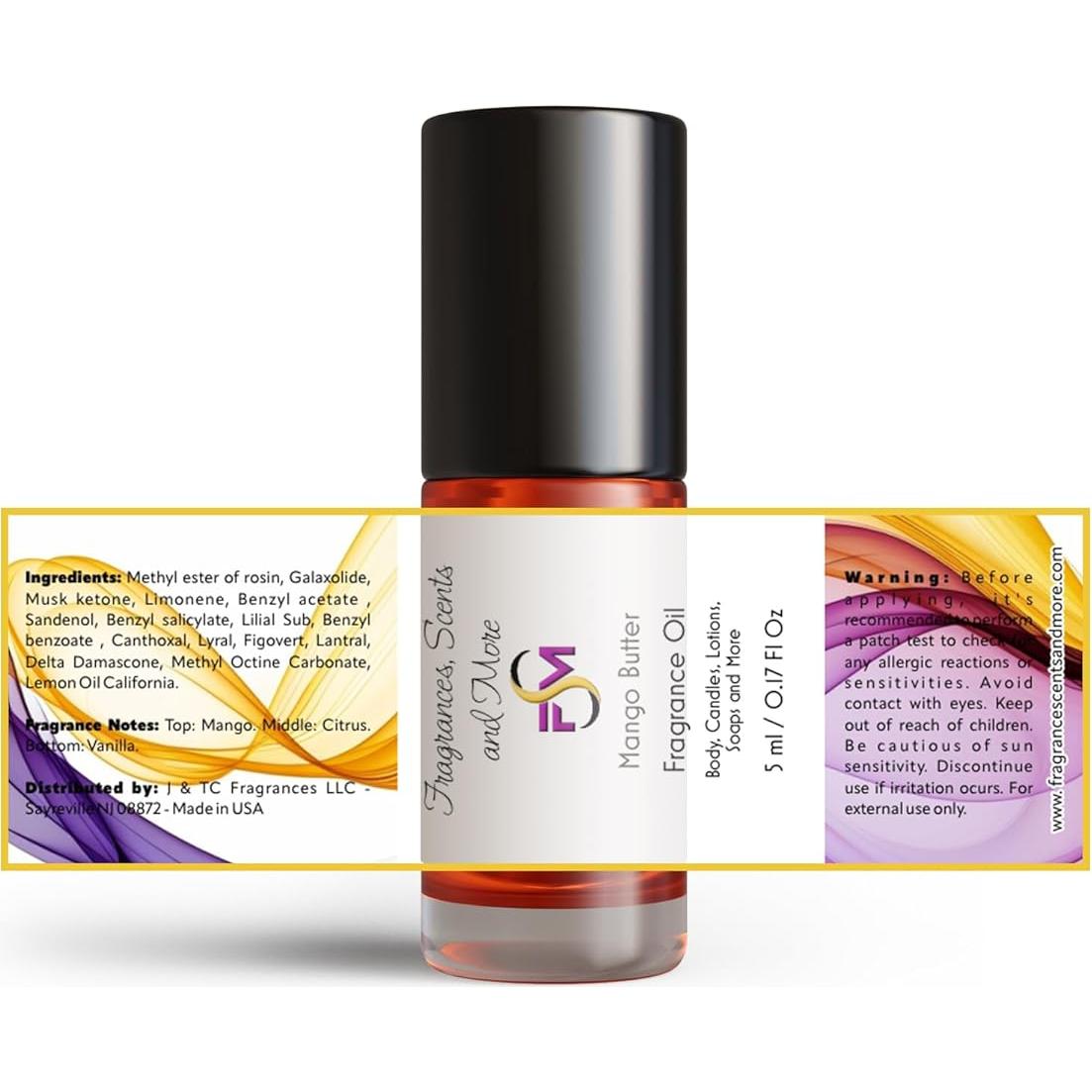 Aceite de Fragancia Corporal J & TC Mango 5ml Roll-On