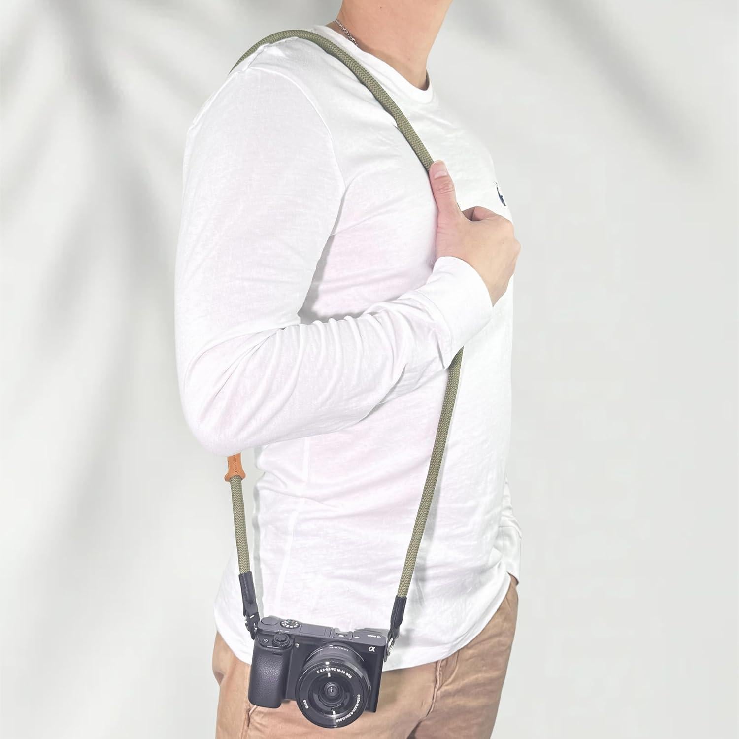 Correa de cámara cruzada 127cm Verde militar - Lanyard 10mm