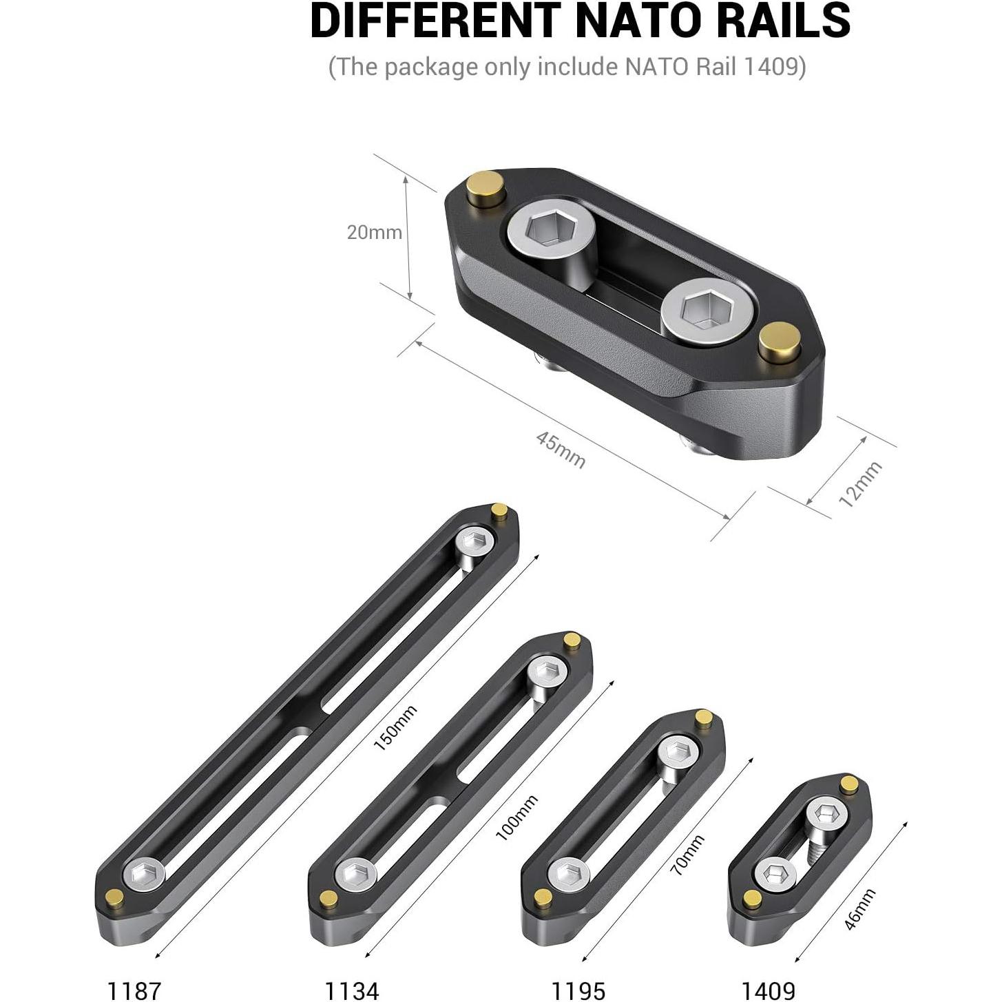 Riel de Seguridad NATO 4cm SmallRig con Tornillos 1/4''