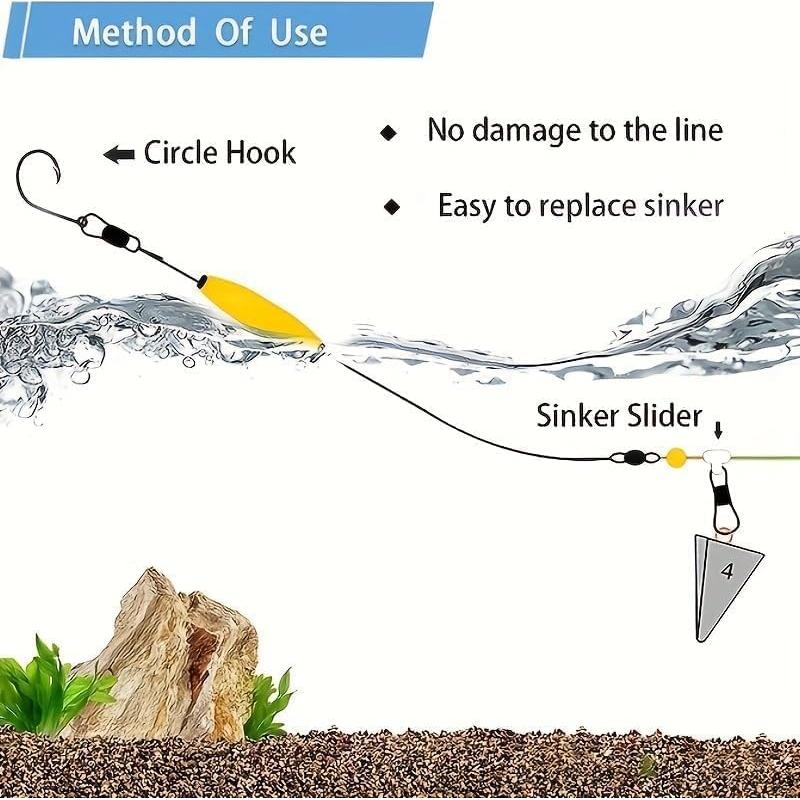 YOTO Sinker Slide 30pcs Accesorios de Pesca Azul