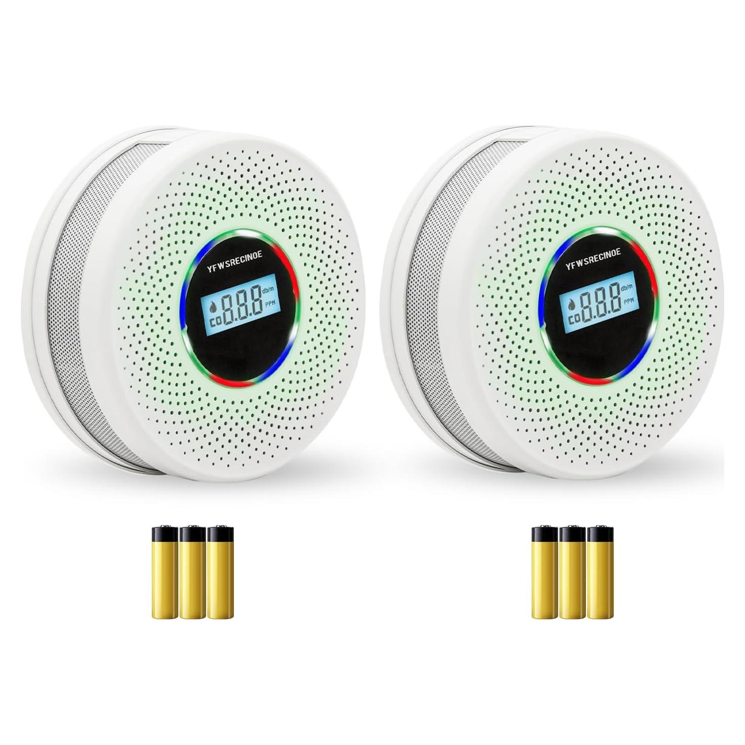 Paquete de 2 Alarmas de Humo y CO Yfwsrecinoe Mejoradas