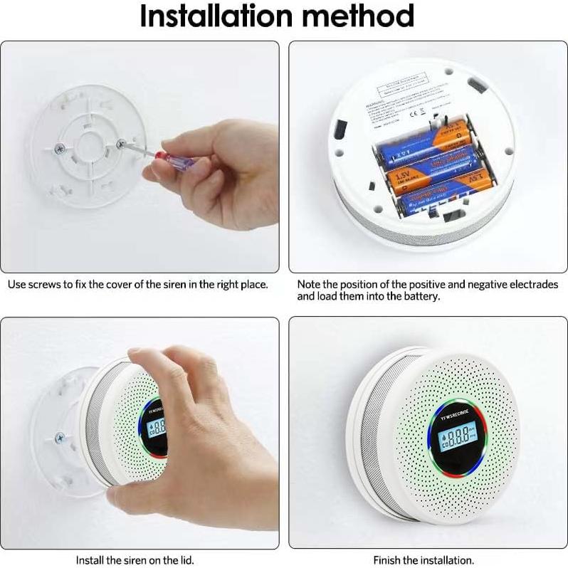 Paquete de 2 Alarmas de Humo y CO Yfwsrecinoe Mejoradas