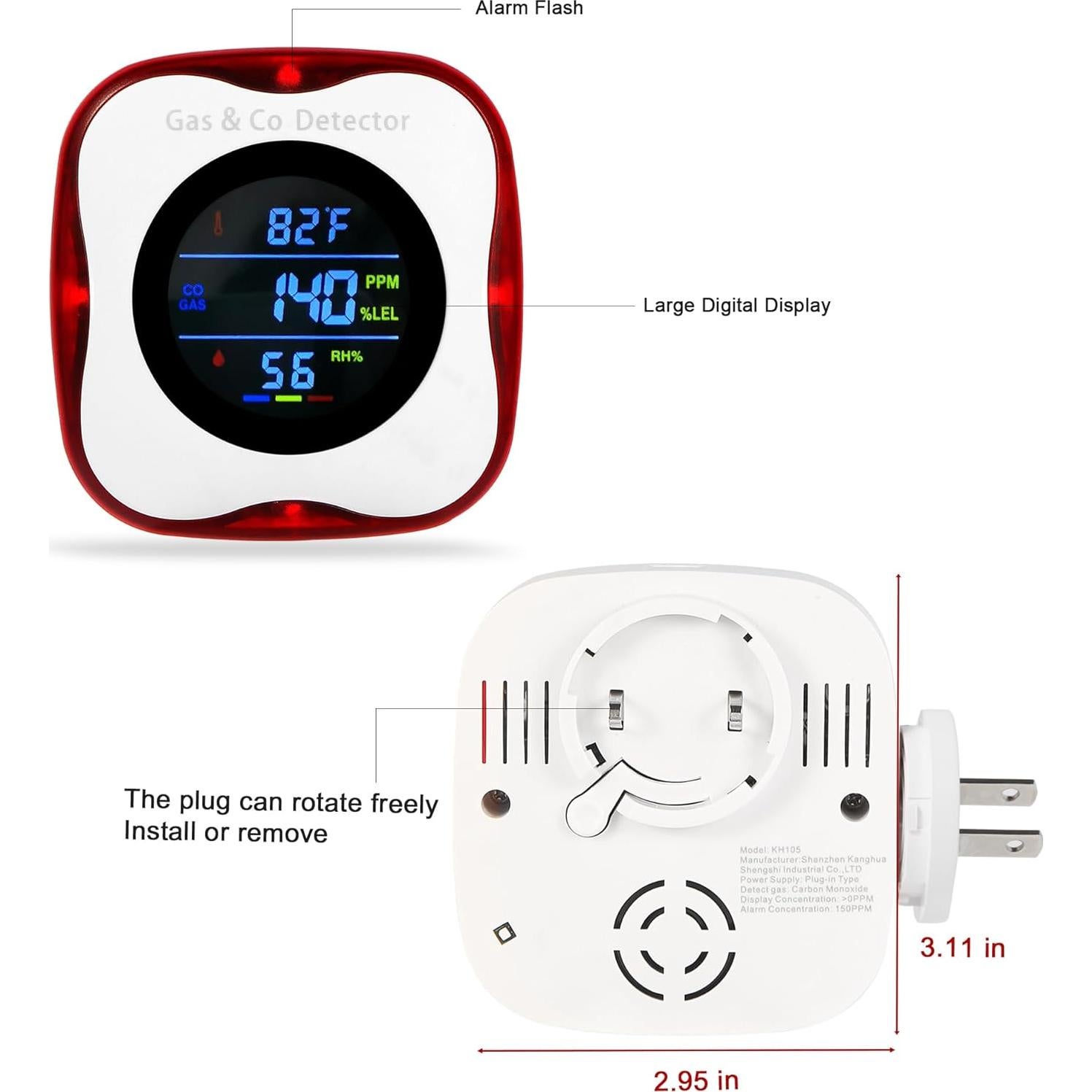 Detector de Gas y Monóxido KOABBIT 4 en 1 Conectado