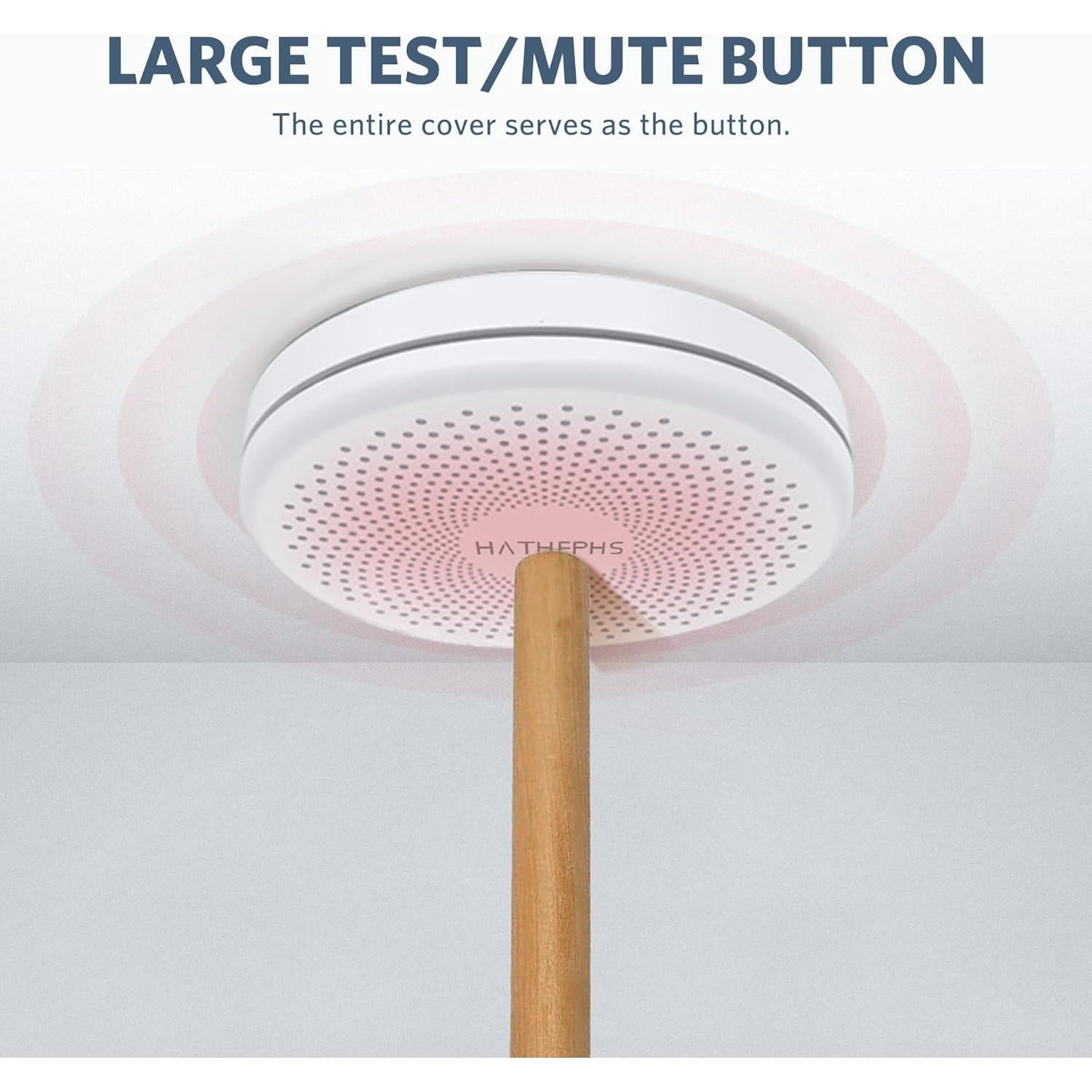 Detector de Humo y CO HATHEPHS CS01 Batería 10 Años