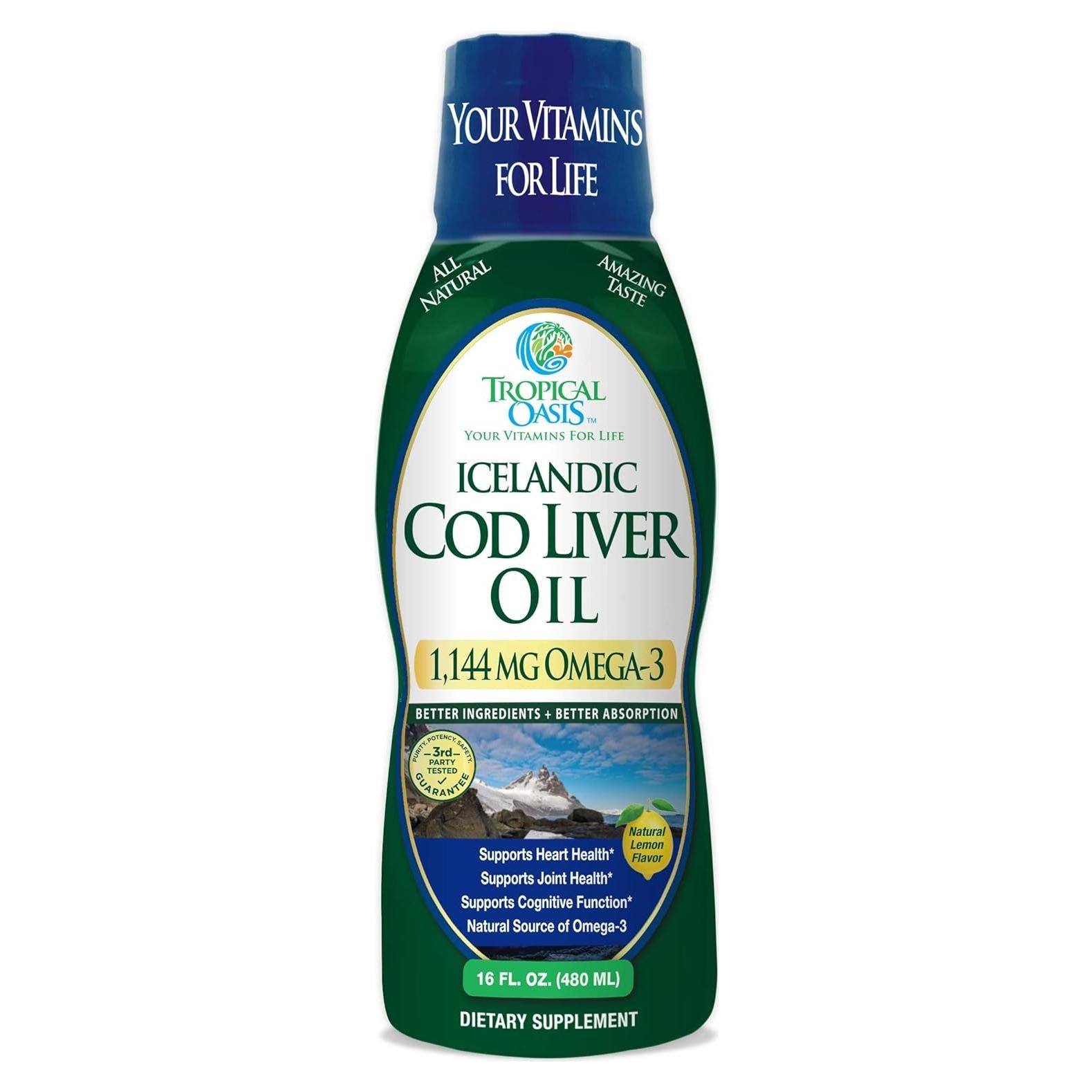 Aceite de Hígado de Bacalao Tropical Oasis 1144mg Omega-3 Líquido