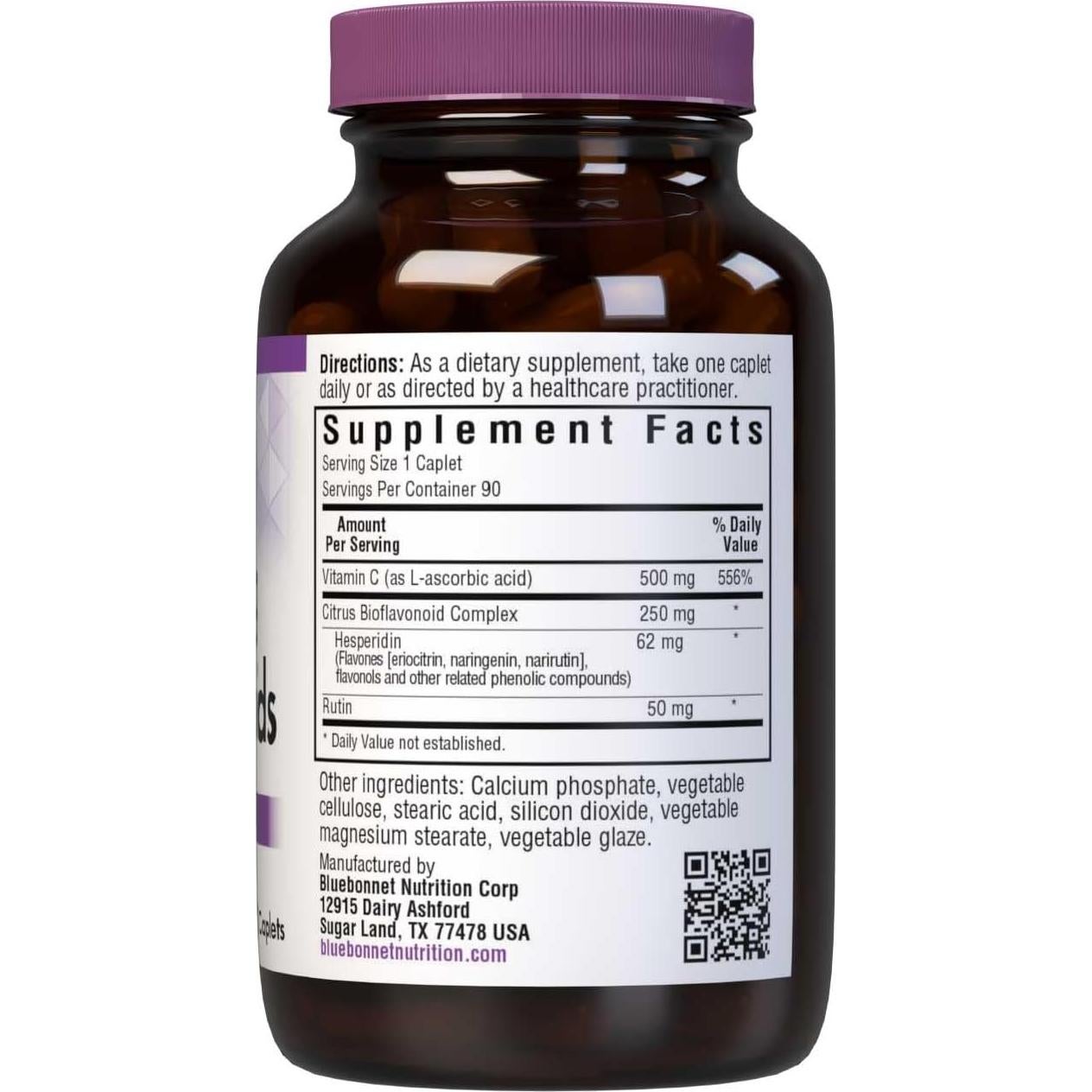 Vitamina C 500 mg BlueBonnet con Bioflavonoides 90 Comprimidos