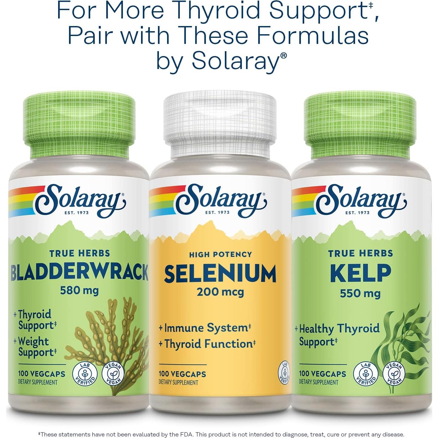 Suplemento de Yodo Solaray 500 mcg Vegano 30 VegCaps