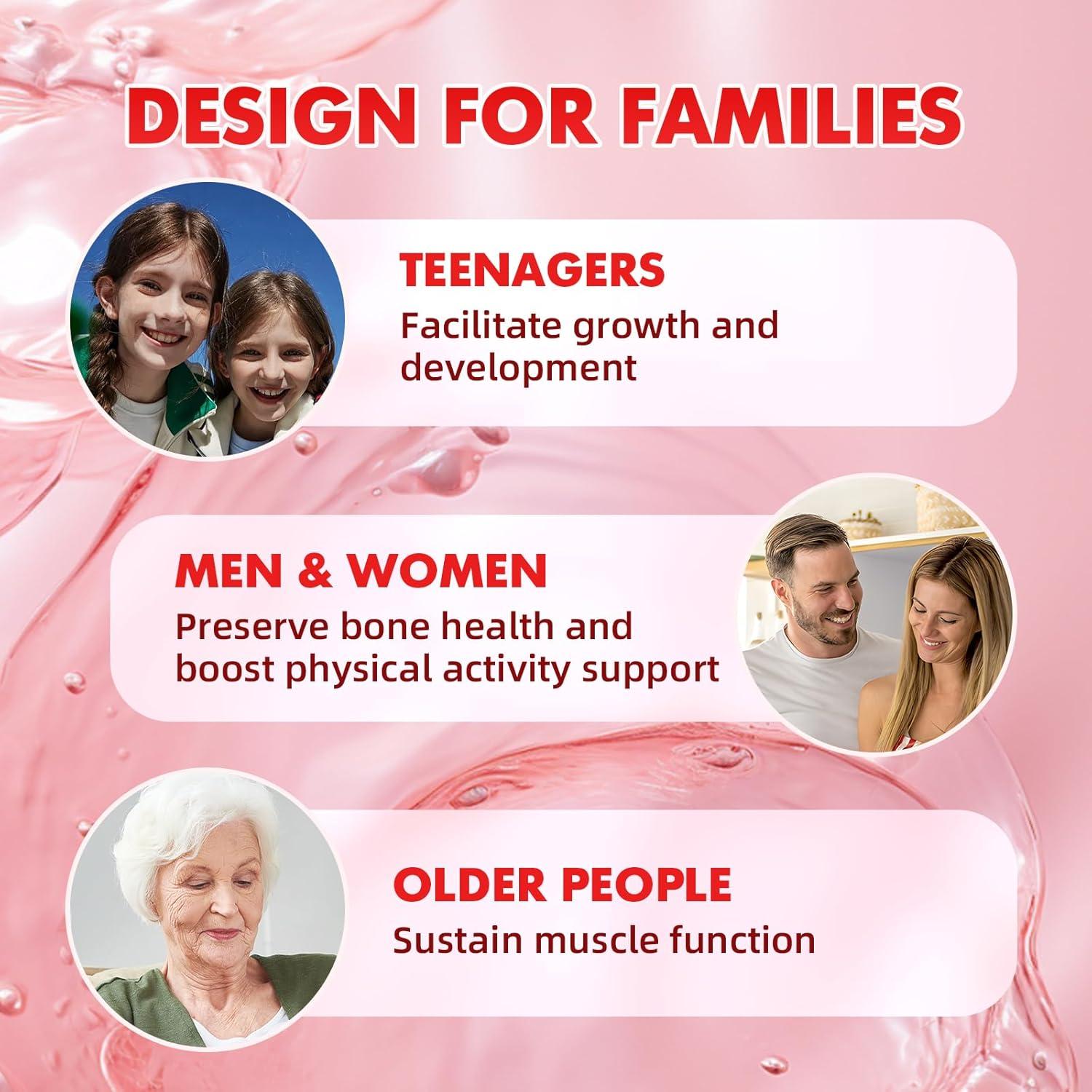 Gomitas de Citrato de Calcio 1200 mg Youlikee Sabor Fresa 60 Unidades